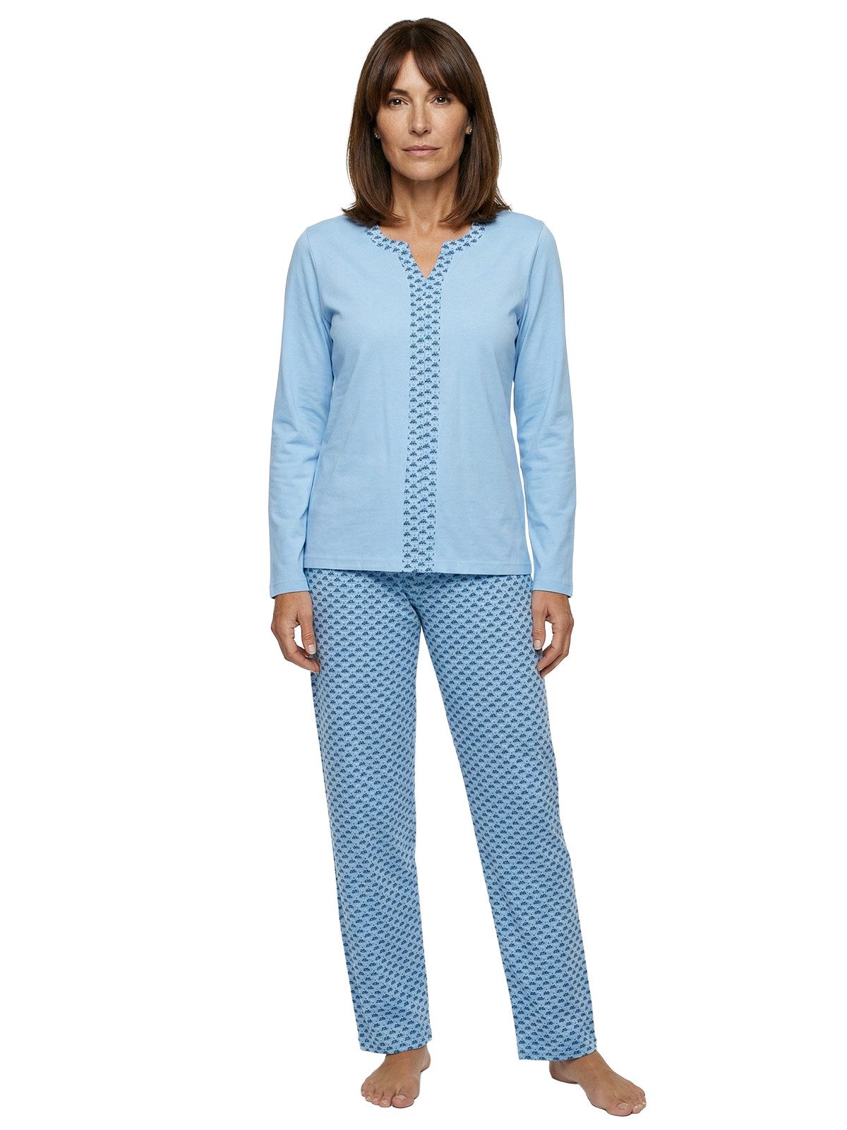 zeitlos Pyjama Pyjama Set Langarm - Borte Blumen