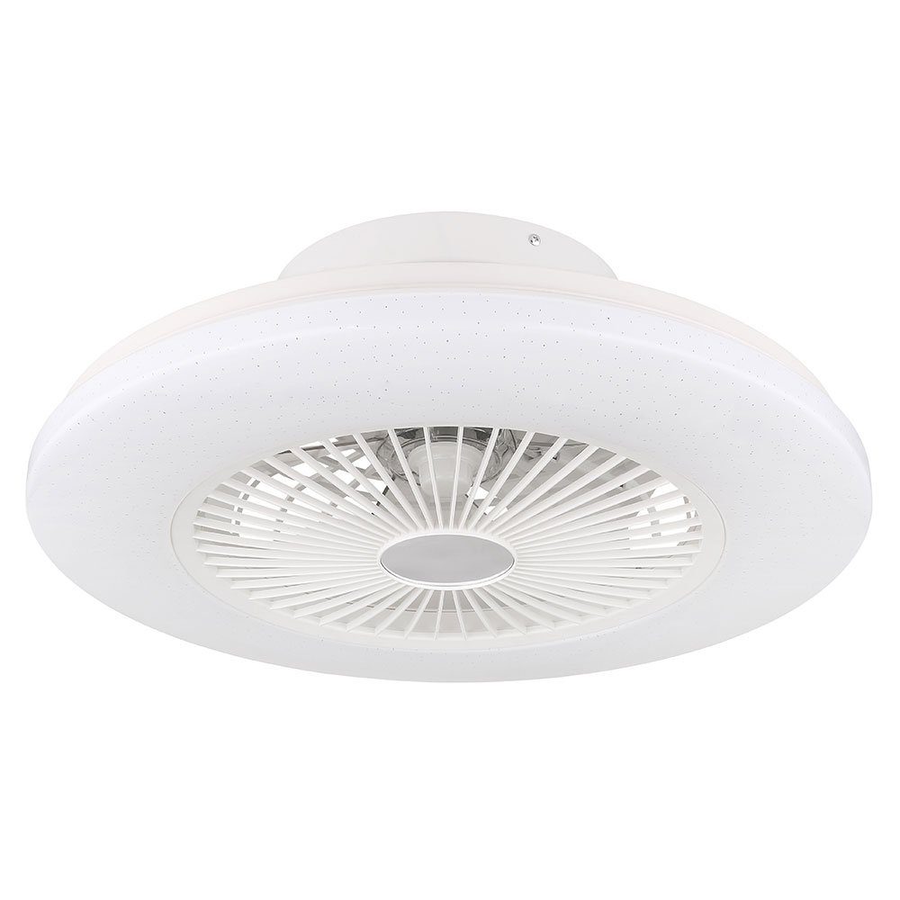 Dimmbar Deckenventilator, inkl. Deckenventilator Globo LED Fernbedienung Sterneneffekt