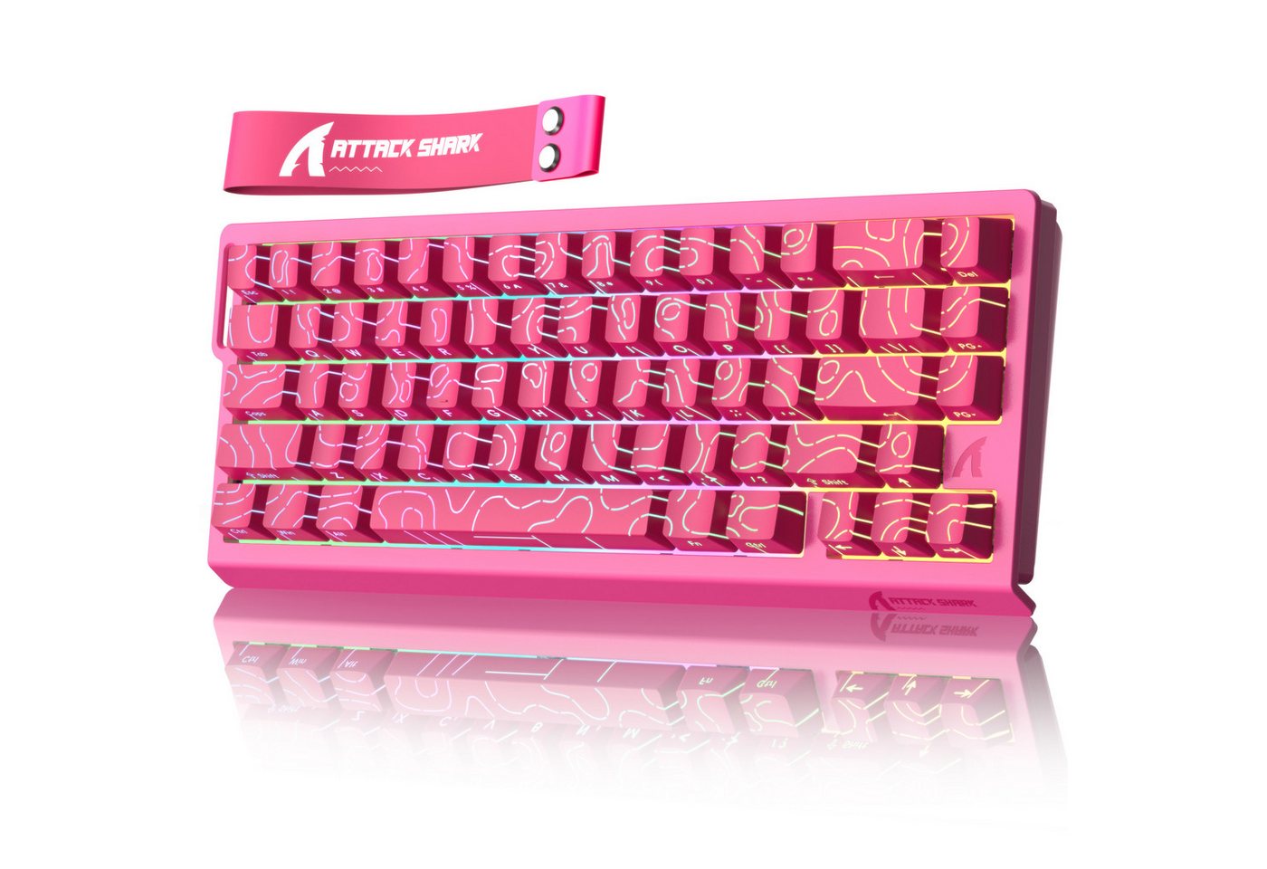 ATTACK SHARK X68 HE 8KHz Rapid Trigger Gaming-Tastatur, 0,01mm,RGB Gaming-Tastatur (Kabelgebunden Hall-Effekt Magnetische Tastatur)