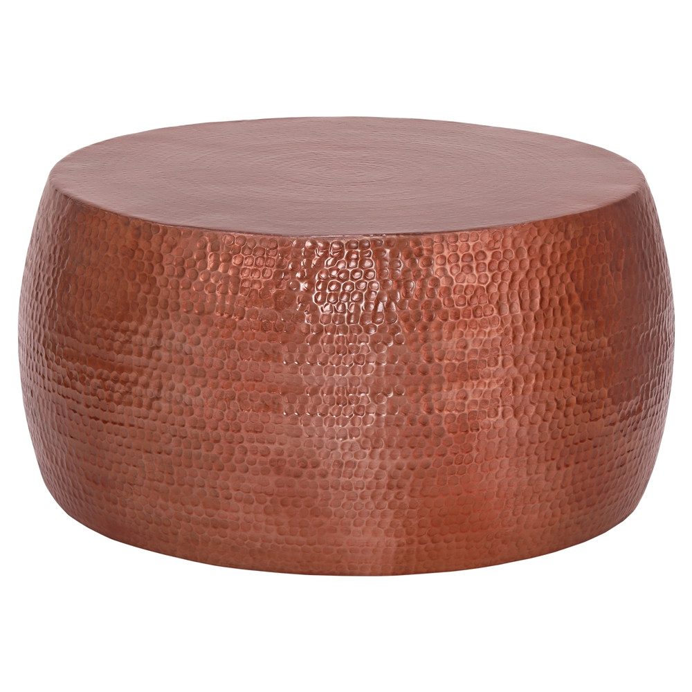 WOMO-DESIGN Couchtisch Couchtisch Ø90x45 cm in Hammerschlag Optik, Kupfer Ø90x45cm Unikat Hammerschlag-Optik Orientalisch Rund