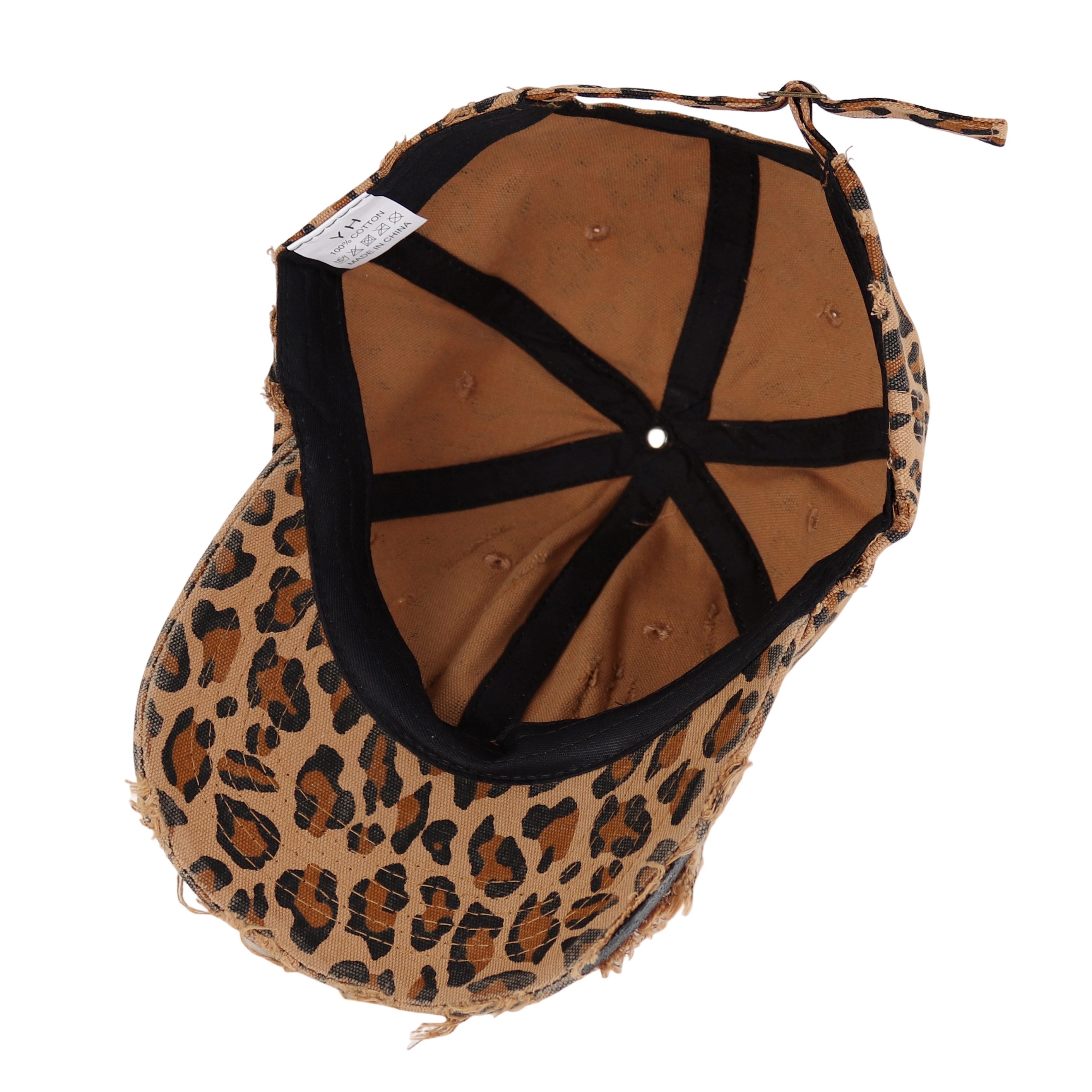 MIRROSI Baseball Cap Damen Cap aus reinem Baumwolle mit Shirm LOVE Leopard (Outdor Cap, Feldmütze, Kappe) Atmungsaktiv, Einheitsgröße