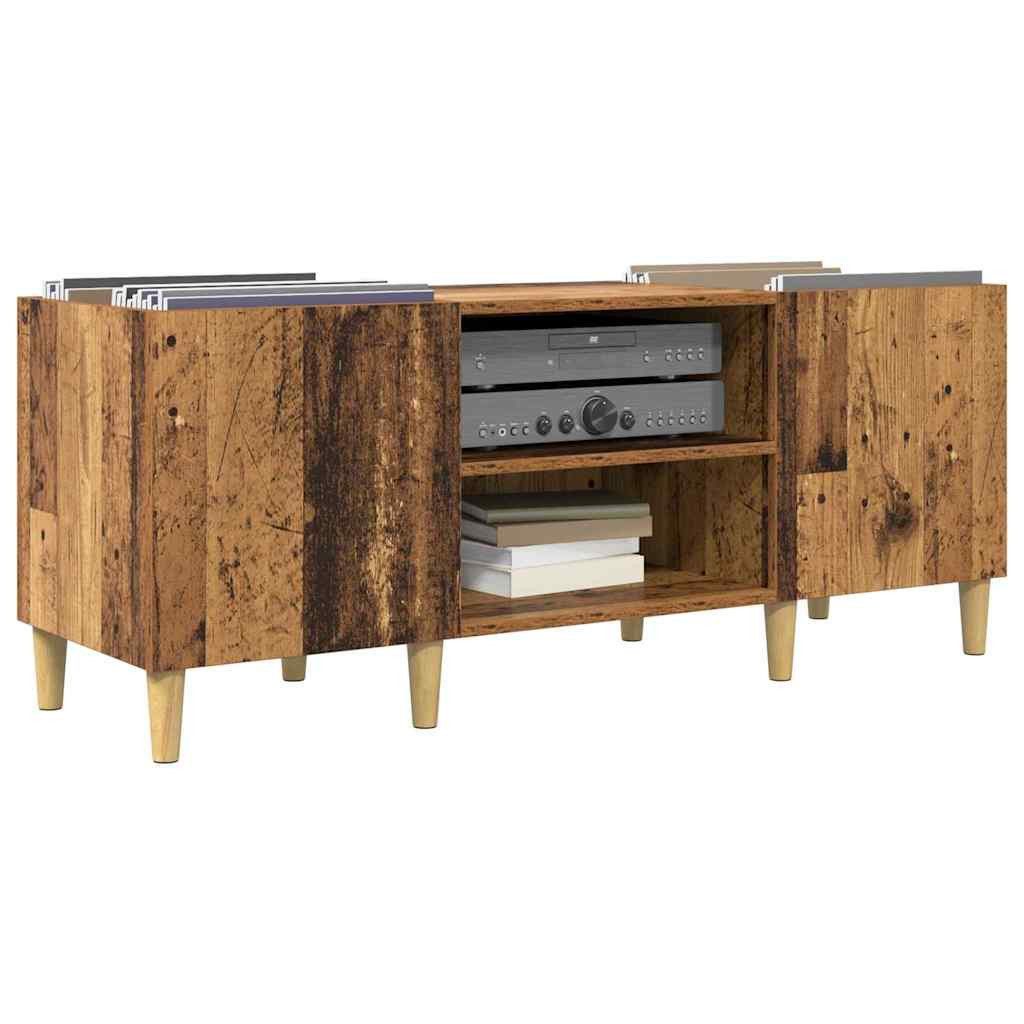 vidaXL Media-Regal Schallplattenschrank 121 x 38 x 48 cm Holzwerkstoff Altholz, 1-tlg.
