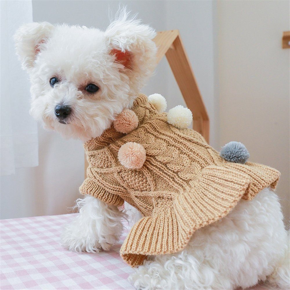 ELEKIN Hundemantel Hundepullover Kleid Strickpulli, geeignet für kleine Hunde.