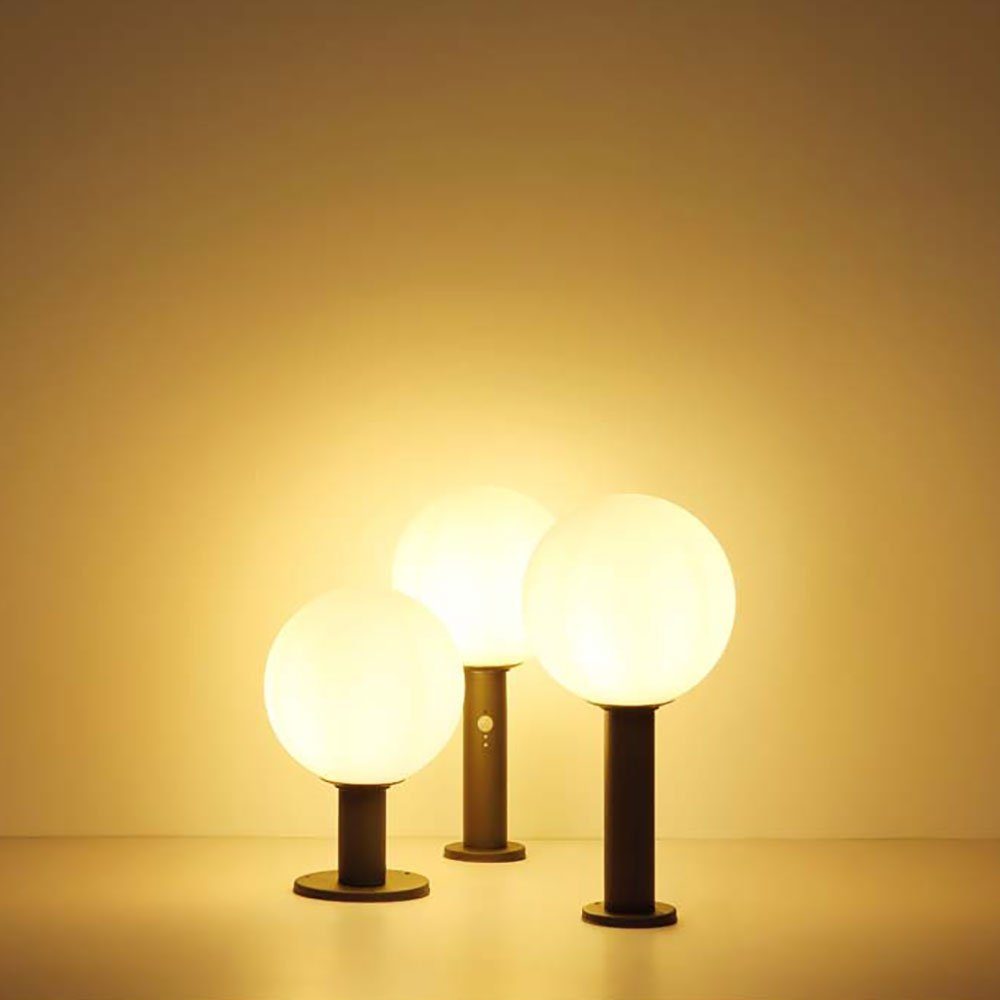 LED Leuchtmittel Warmweiß, Fernbedienung Bewegungsmelder Farbwechsel, inklusive, mit Globo RGB LED Außenleuchte Außen-Stehlampe, Sockelleuchte