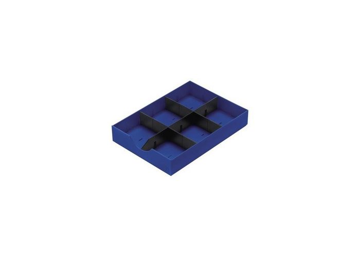 STYRO Organizer Schublade doc 23x5 3x32 cm (BxHxT) geschlossen inkl. 1 Längststeg 2 Querstege Polyl blau