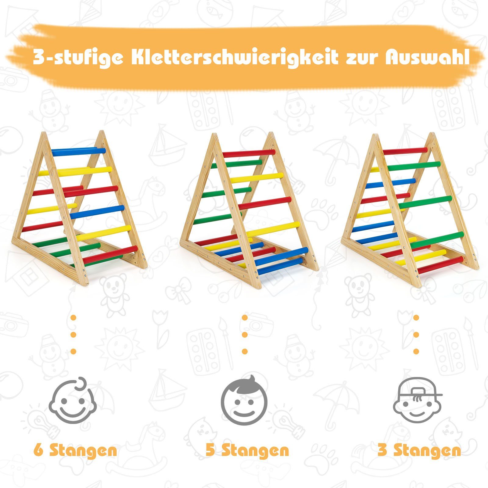 COSTWAY Klettergerüst Kletterdreieck, aus Holz