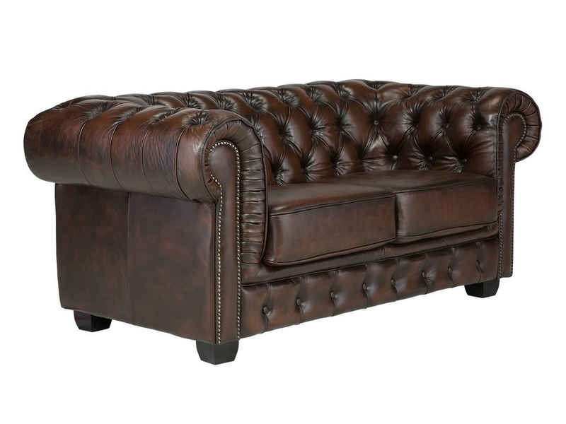 massivum Sofa Sofa Chesterfield Big 2-Sitzer antik braun