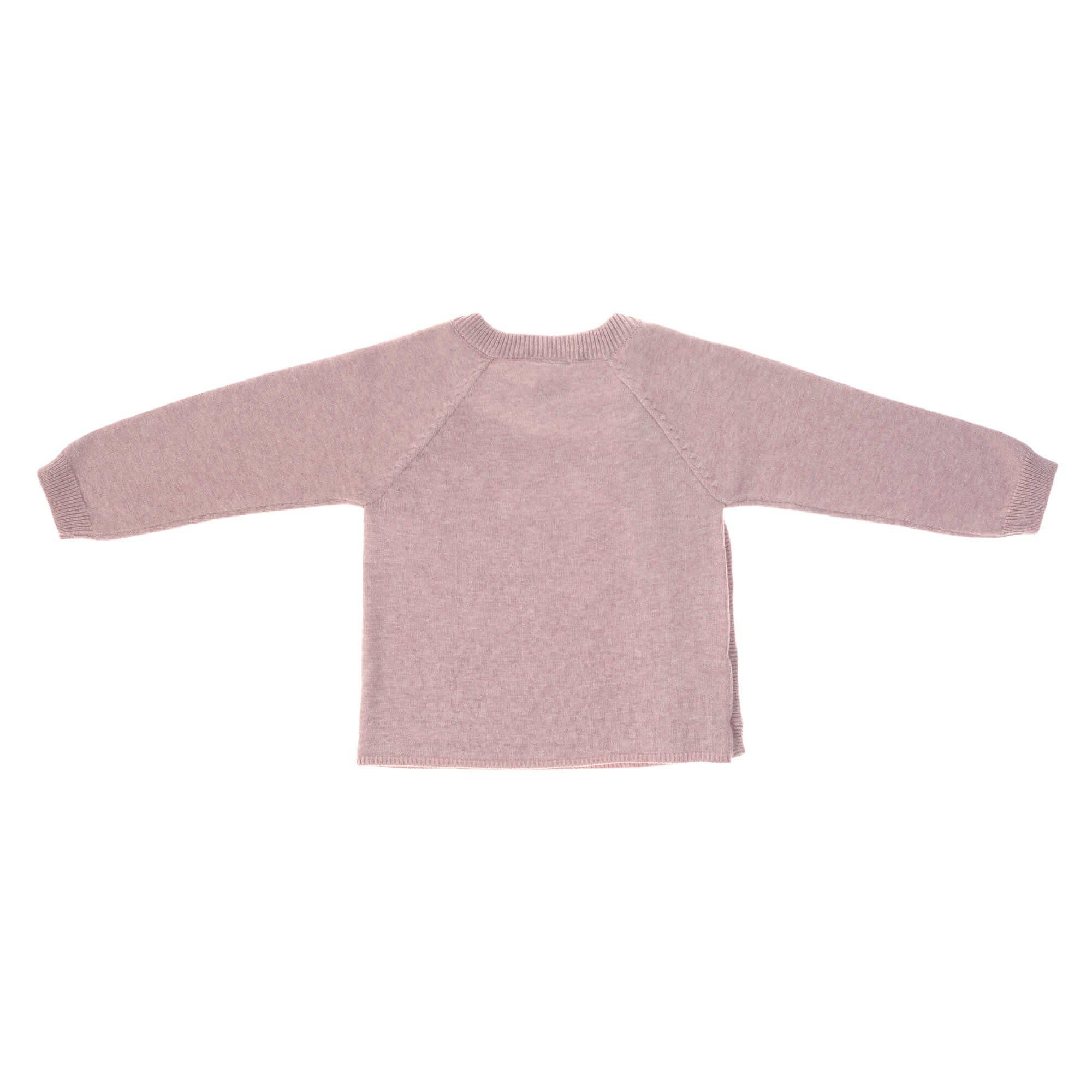 mit traumhaft light Garden Knitted LÄSSIG Baby GOTS, Explorer weich pink Pullover seitlich Knöpfen Strickpullover Lässig Kokosnuss