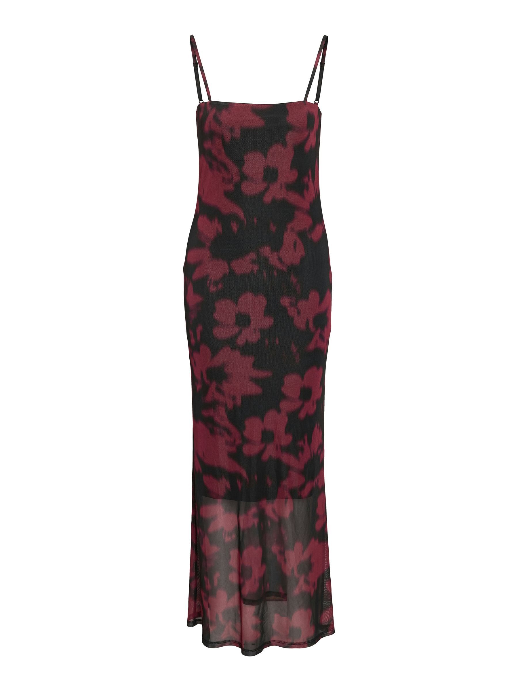 Noisy may Shirtkleid Enger Schnitt Allover-Print Ärmelos (lang) NMROSA S/L MESH ANKLE DRESS VIP LX