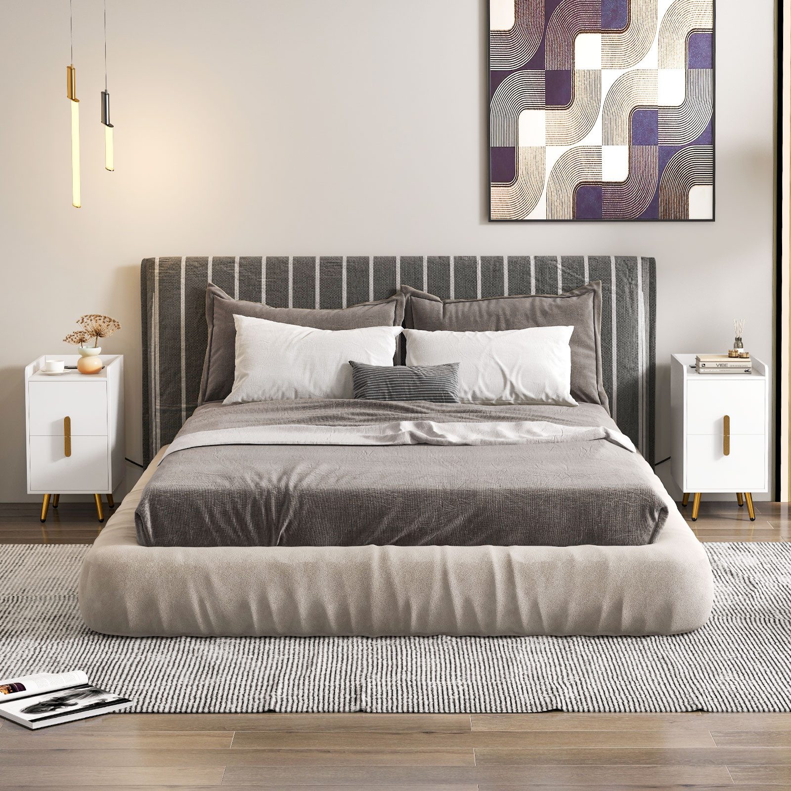 COSTWAY Nachttisch (2-St), mit Ladestation & USB-Anschlüssen & Schubladen günstig online kaufen