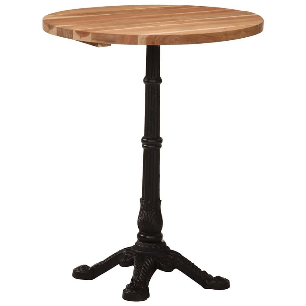 furnicato Bistrotisch Holz-Echtholz mit Gusseisen-Gestell 60x76 cm naturfarben (1-St)