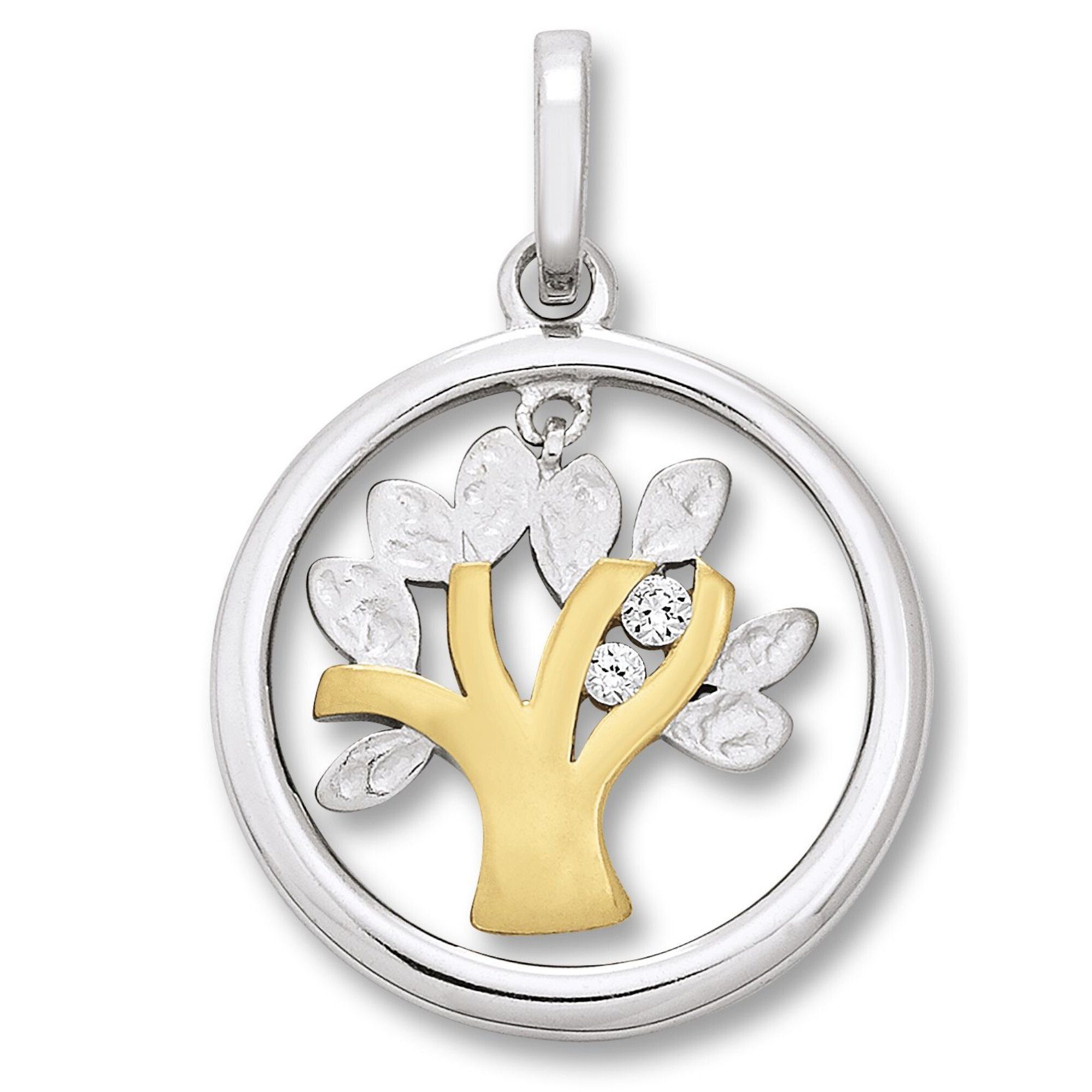 verstellbarer Kette Zirkonia mit aus Halskette 925 Lebensbaum Set - Silber, Anhänger Anhänger ONE ELEMENT Schmuckset mit