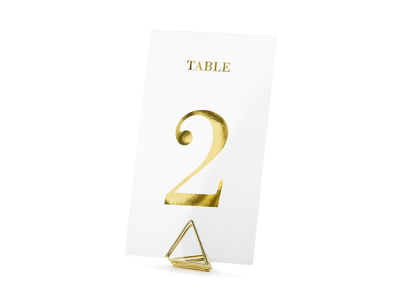 partydeco Papierdekoration, Tischnummern 1-20 Hochzeit 7x12cm transparent gold 20er Set