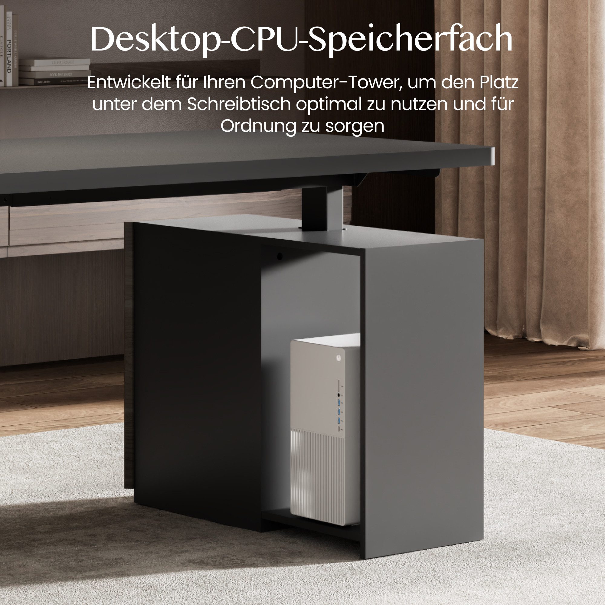 FLEXISPOT Schreibtisch Elektrischer Höhenverstellbarer Schreibtisch mit Bein-Schrank Set (2 Motoren,höhenverstellbar 70–119 cm,4 Speicherhöhen, 25 mm Tischplatt – Bild 5 von 5