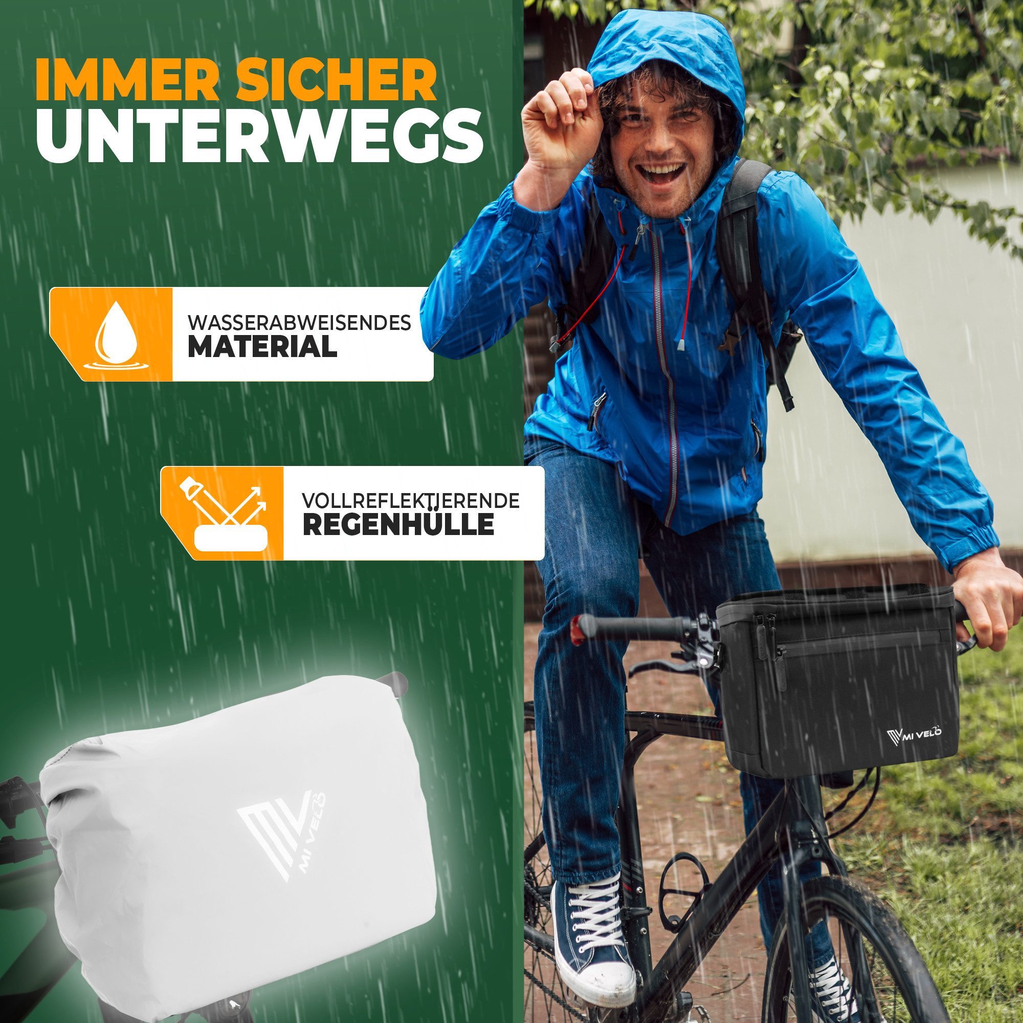 MIVELO Lenkertasche Fahrradtasche Lenker für KLICKfix, Fahrrad Tasche inkl. Handyfach, KLICKfix kompatibel