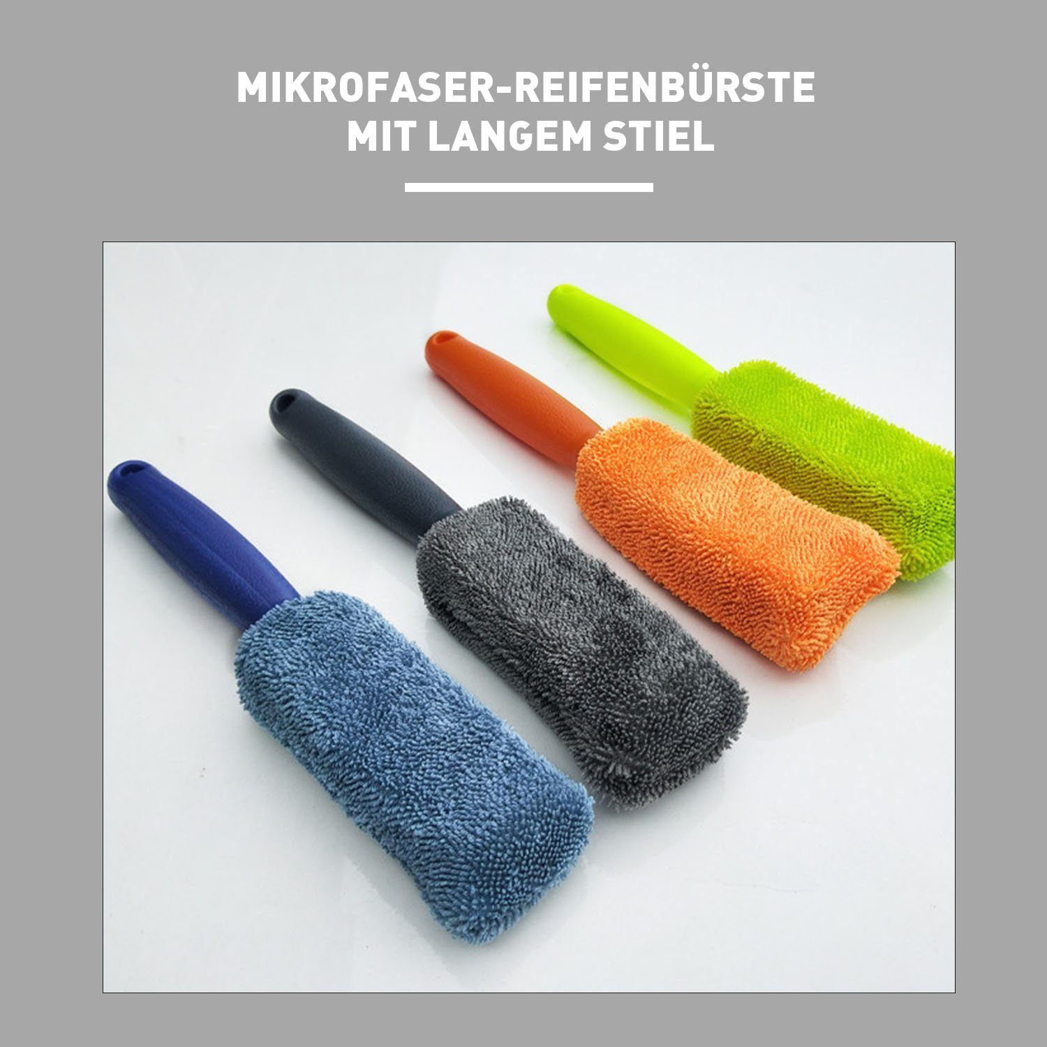 MAGICSHE Felgenbürste 2-tlg Felgen Bürste Auto Mikrofaser Orange Felgenbürste, weich
