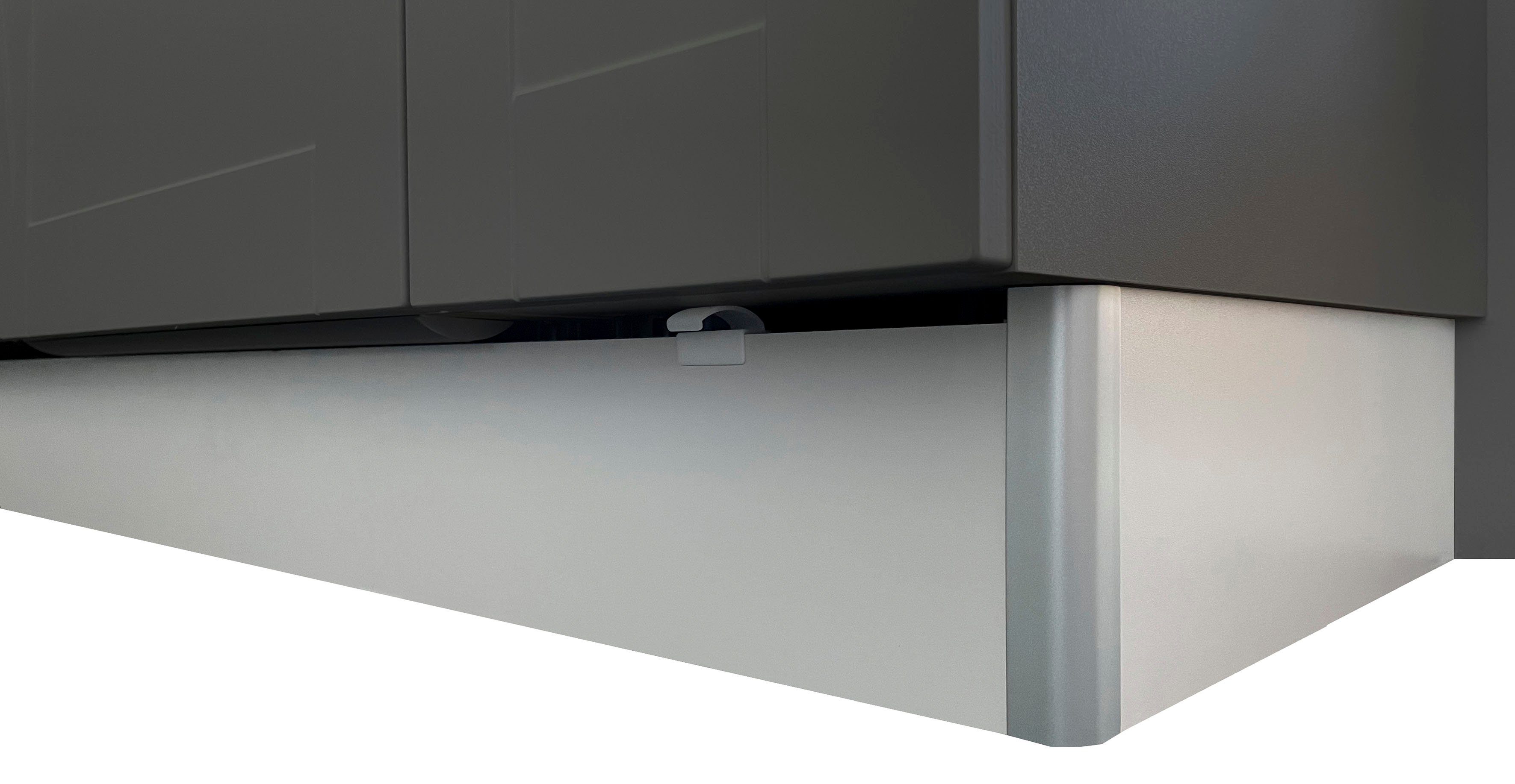 Breite OPTIFIT Soft-Close-Funktion, 480 Cara, grau grau/grau | Küchenzeile cm mit und Vollauszügen