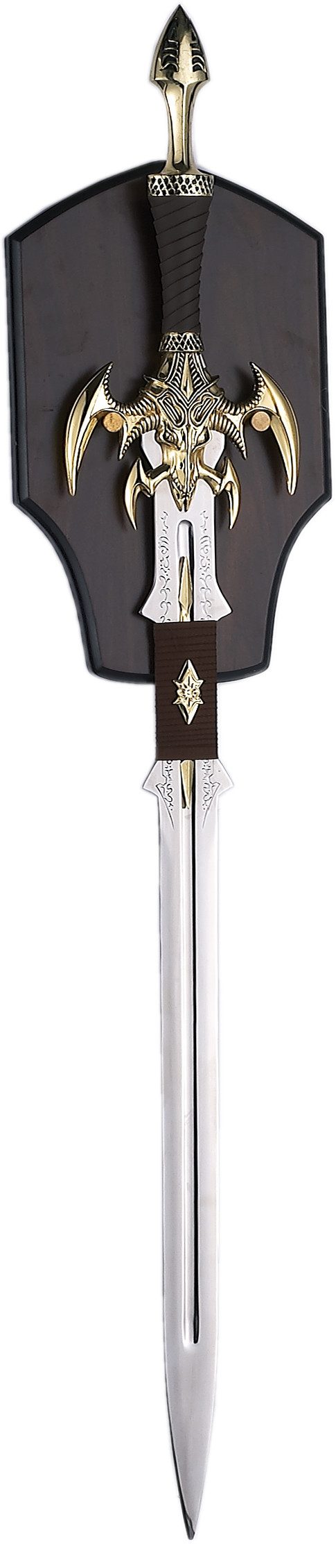 MystiCalls Spielzeug-Schwert Deko Schwert Drachenbändiger mit Holzdisplay Verkleidung Ritter Drache, (2-tlg), Inklusive Holzdisplay zum an die Wand hängen