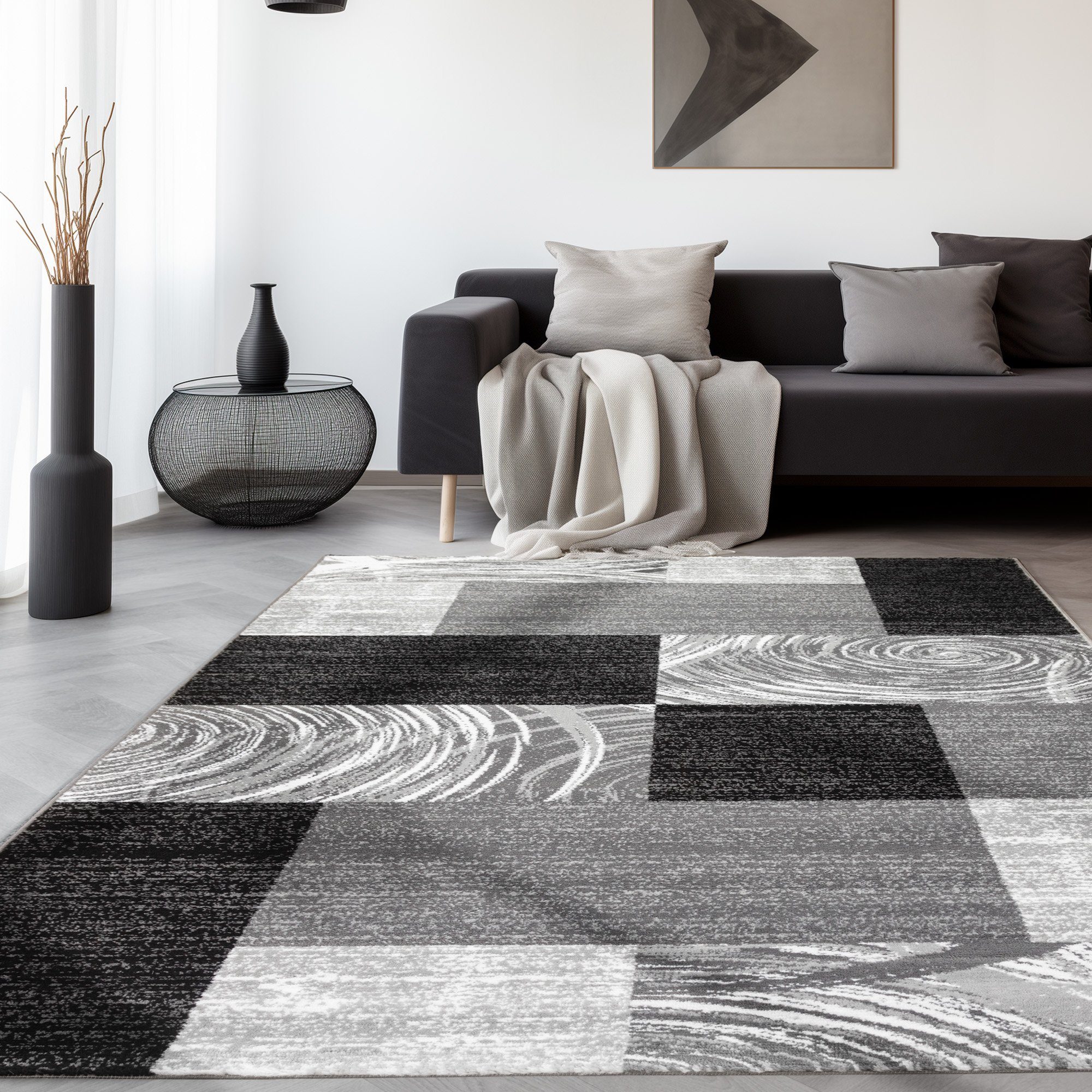 SIMPEX24 Designteppich Abstrakt Kariert Design, Läufer, günstig online kaufen