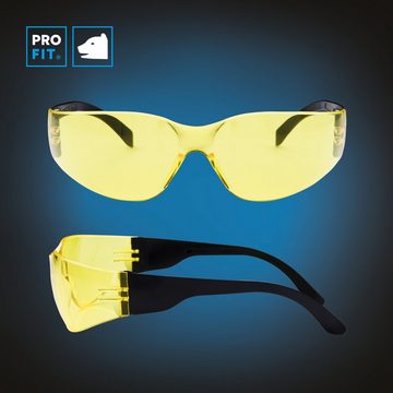 PRO FIT by Fitzner Arbeitsschutzbrille Light Schutzbrille, gelbe Polycarbonatscheiben