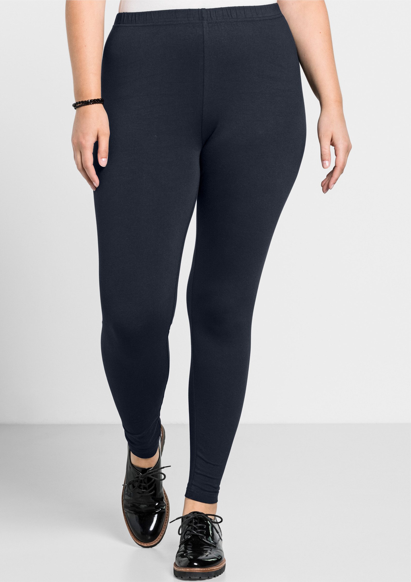 Sheego Jerseyhose Leggings normal aus hautfreundlichem Baumwoll-Mix