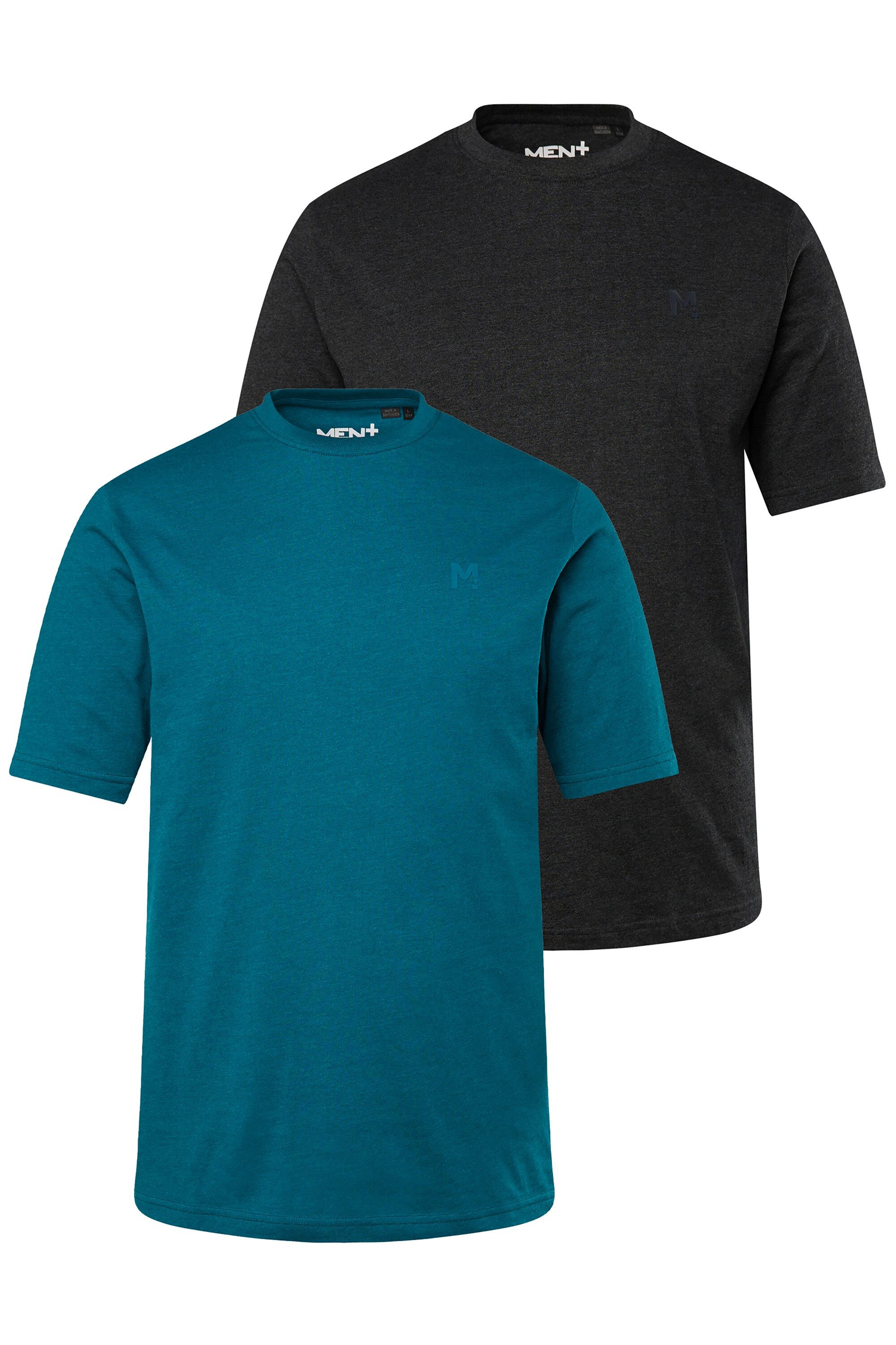 Men Plus T-Shirt T-Shirt Basic 2er-Pack Halbarm Rundhals