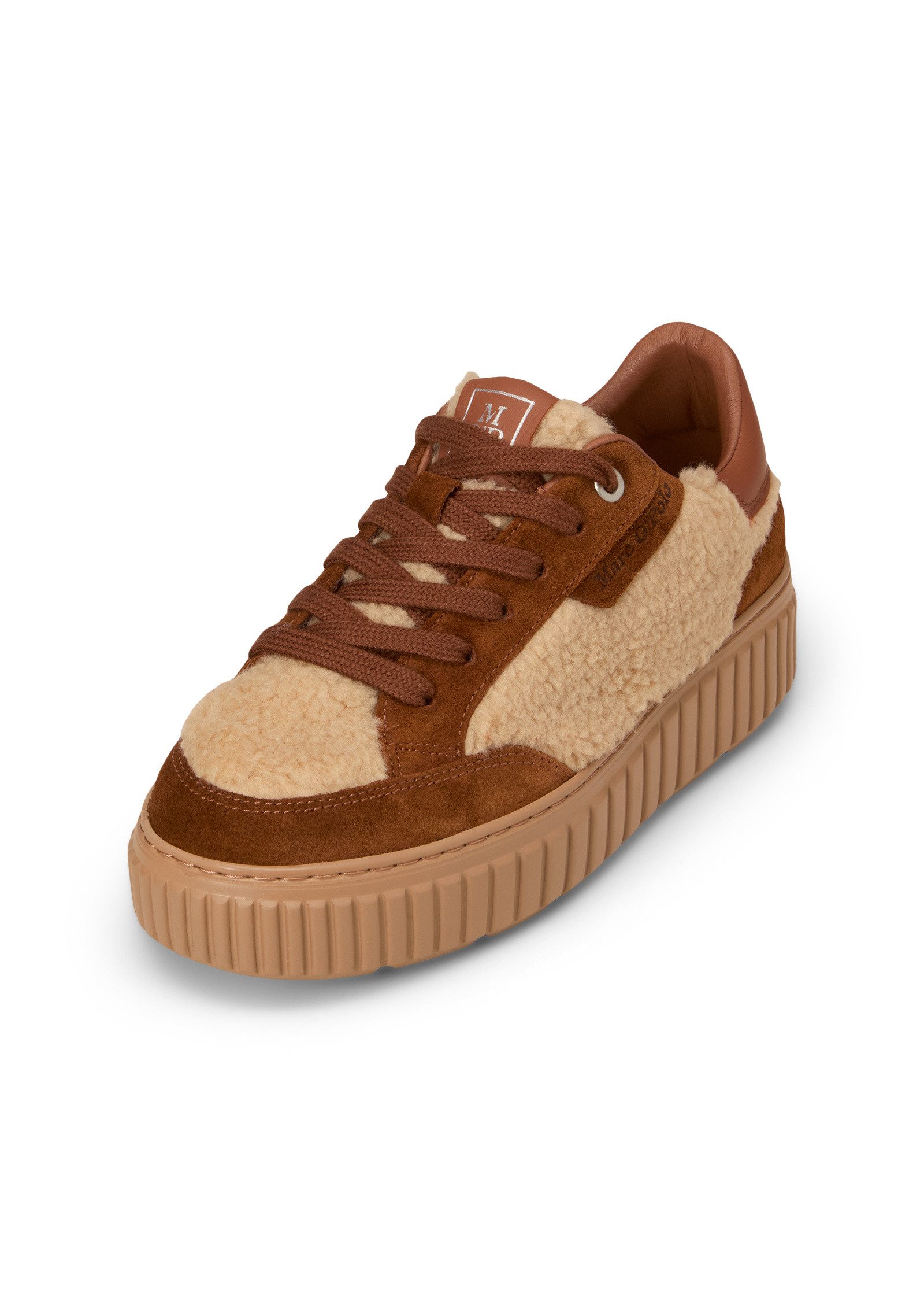 Marc O'Polo aus Teddyfell mit Echtleder-Details Sneaker