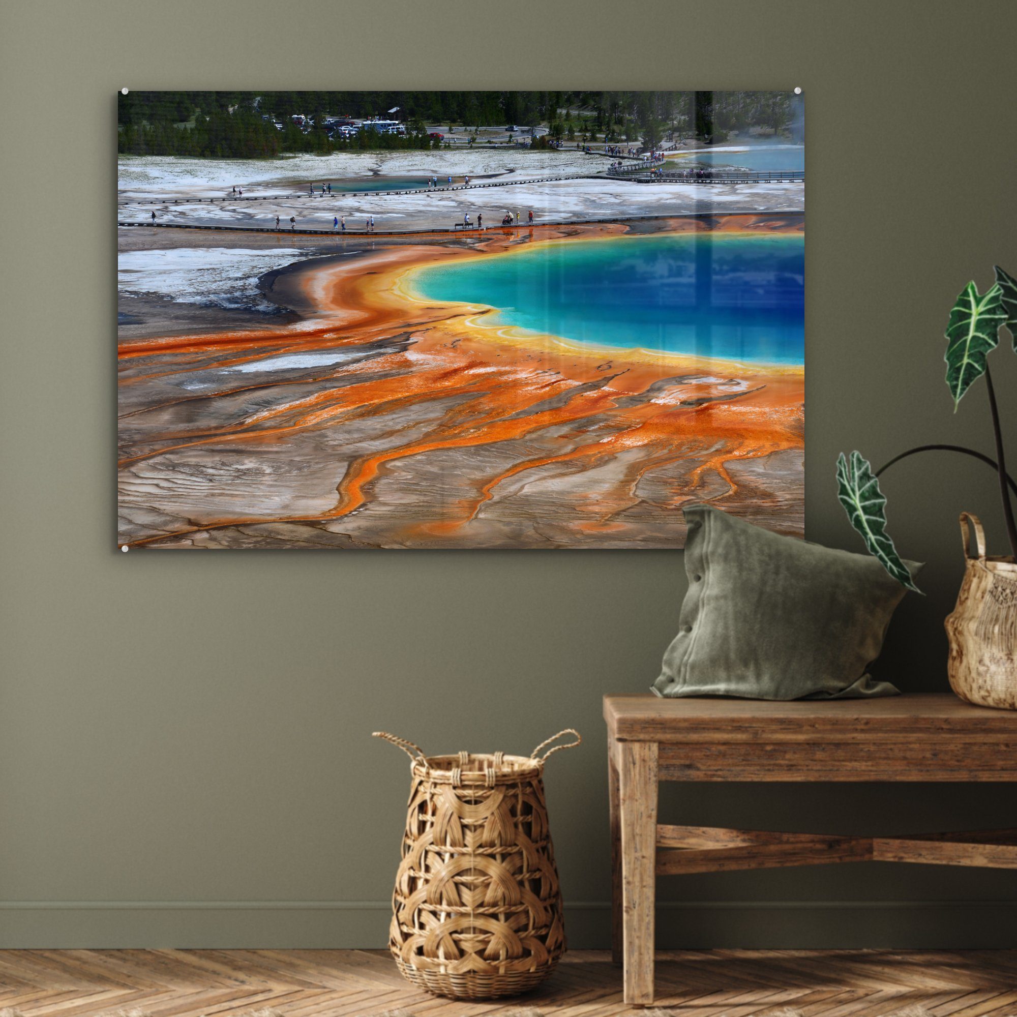 MuchoWow Acrylglasbild Geysir - Park - St), (1 USA - Schlafzimmer Acrylglasbilder & Landschaft, Wohnzimmer