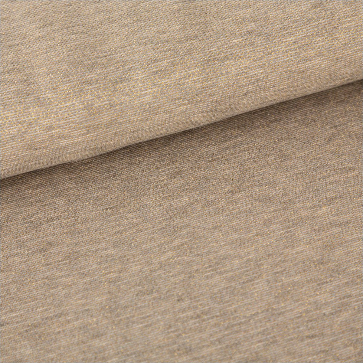 SCHÖNER LEBEN. Stoff Viskose Stoff Lurex Jeresey natur gold 1,60m Breite