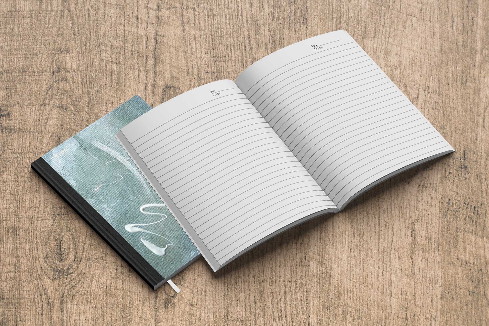 MuchoWow Notizbuch Haushaltsbuch Merkzettel, Tagebuch, Journal, Malerei, 98 - A5, - Notizheft, Seiten, Farbe - Weiß Grün