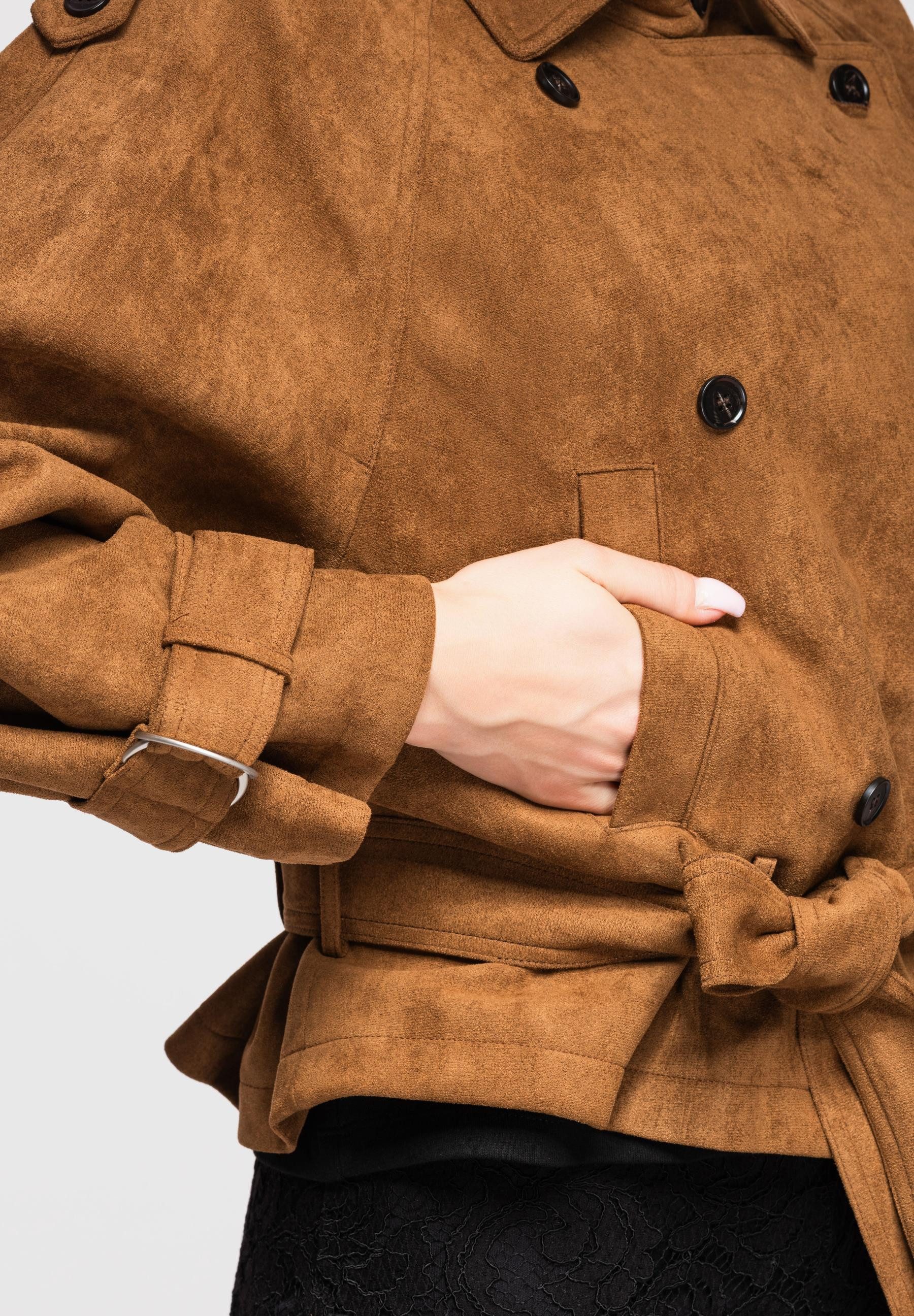 OMBRE Trenchcoat Kurze Damenjacke im Modern-Trench-Stil günstig online kaufen