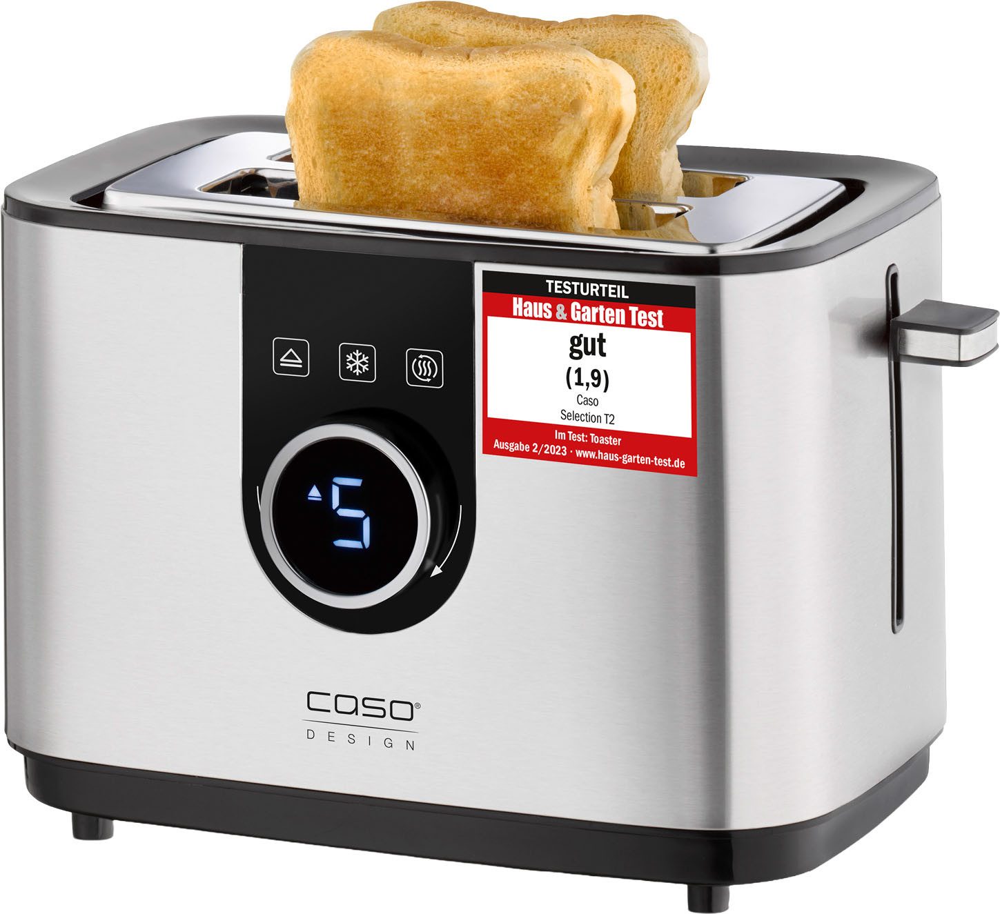Caso Toaster 2769 Selection T2, 2 kurze Schlitze, für 2 Scheiben, 920 W, Selbstzentrierende Einschübe für eine gleichmäßige Bräunung