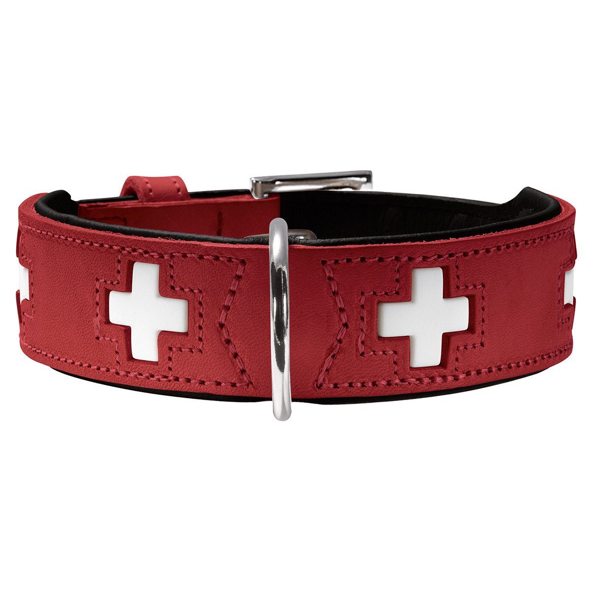 Hunde-Halsband Halsband Swiss rot/schwarz