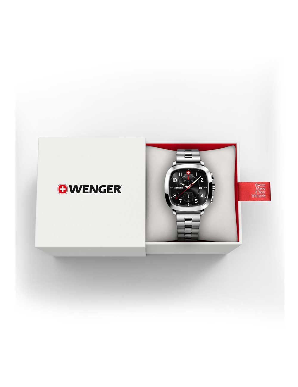 Wenger Quarzuhr Wenger 01.1933.109 Herrenuhr Vintage Sport Chronograph 40mm 5ATM Wenger 01.1933.109 Herrenuhr Vintage Sport Chronograph 40mm 5ATM