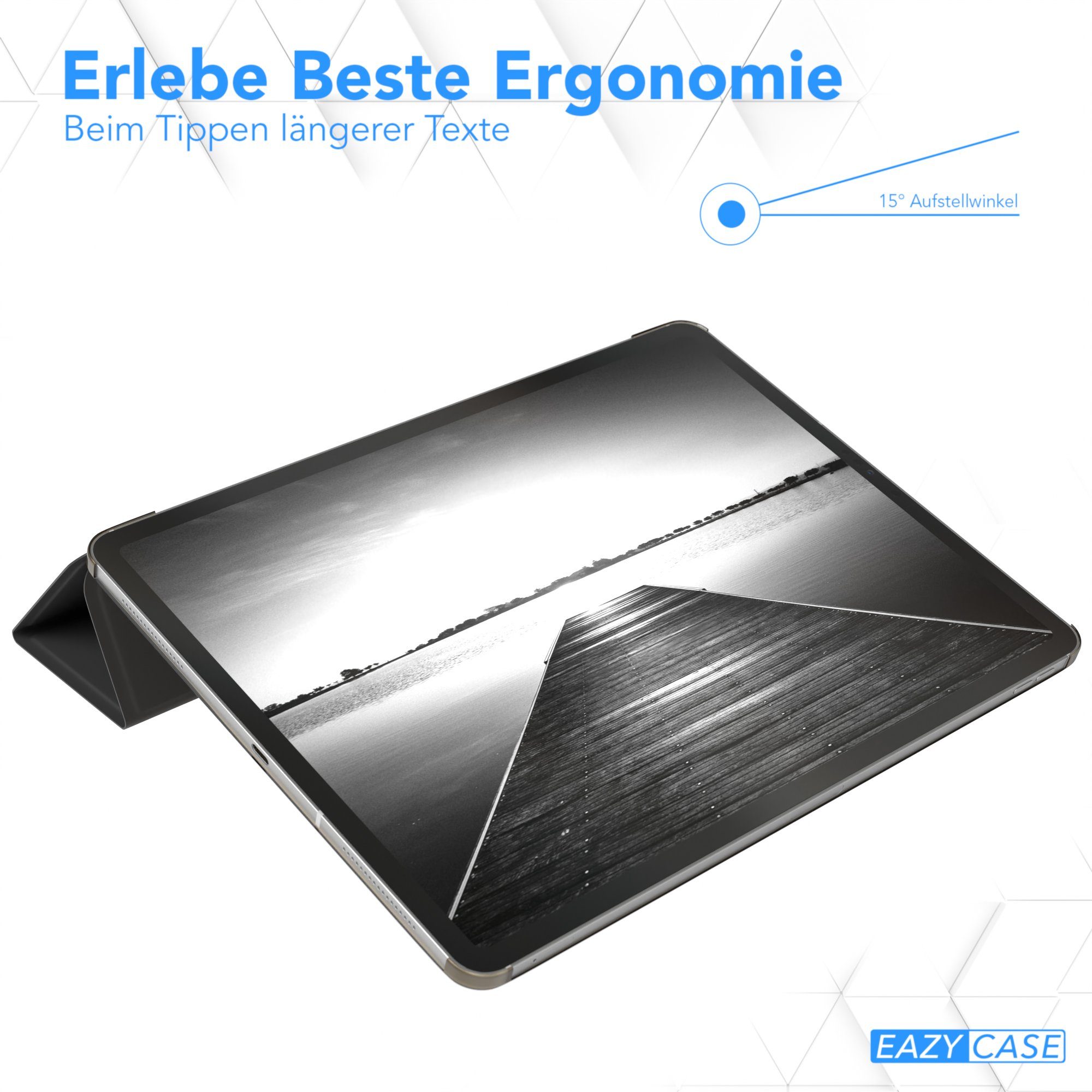 EAZY CASE Tablet-Hülle Smart Case für iPad Pro 12,9" 3./ 4./ 5./ 6. Gen. 12,9 Zoll, Hülle mit Standfunktion Tablet Klapphülle Anti-Kratz Tasche Schwarz – Bild 5 von 5