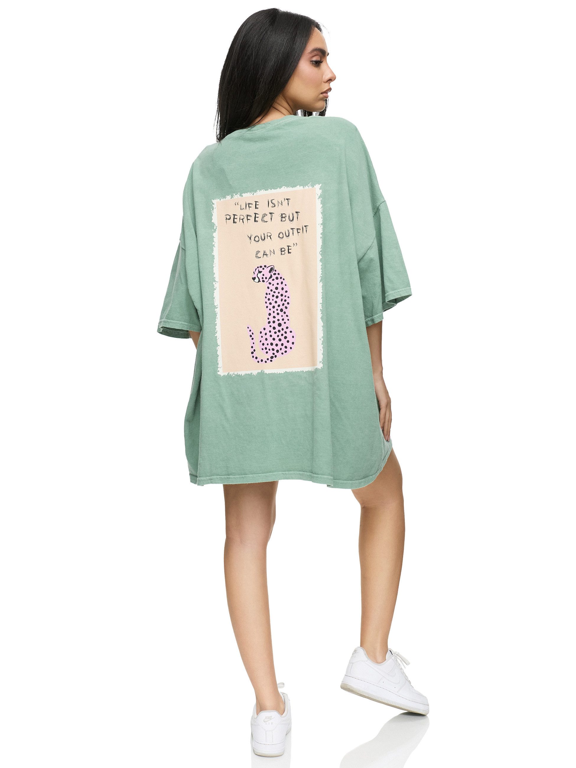 Worldclassca T-Shirt Worldclassca Oversized Print ANIMAL T-Shirt Outfit Sommer Oberteil PRINT - LIFE ISN´T PERFECT BUT YOUR OUTFIT CAN BE - VINTAGE
