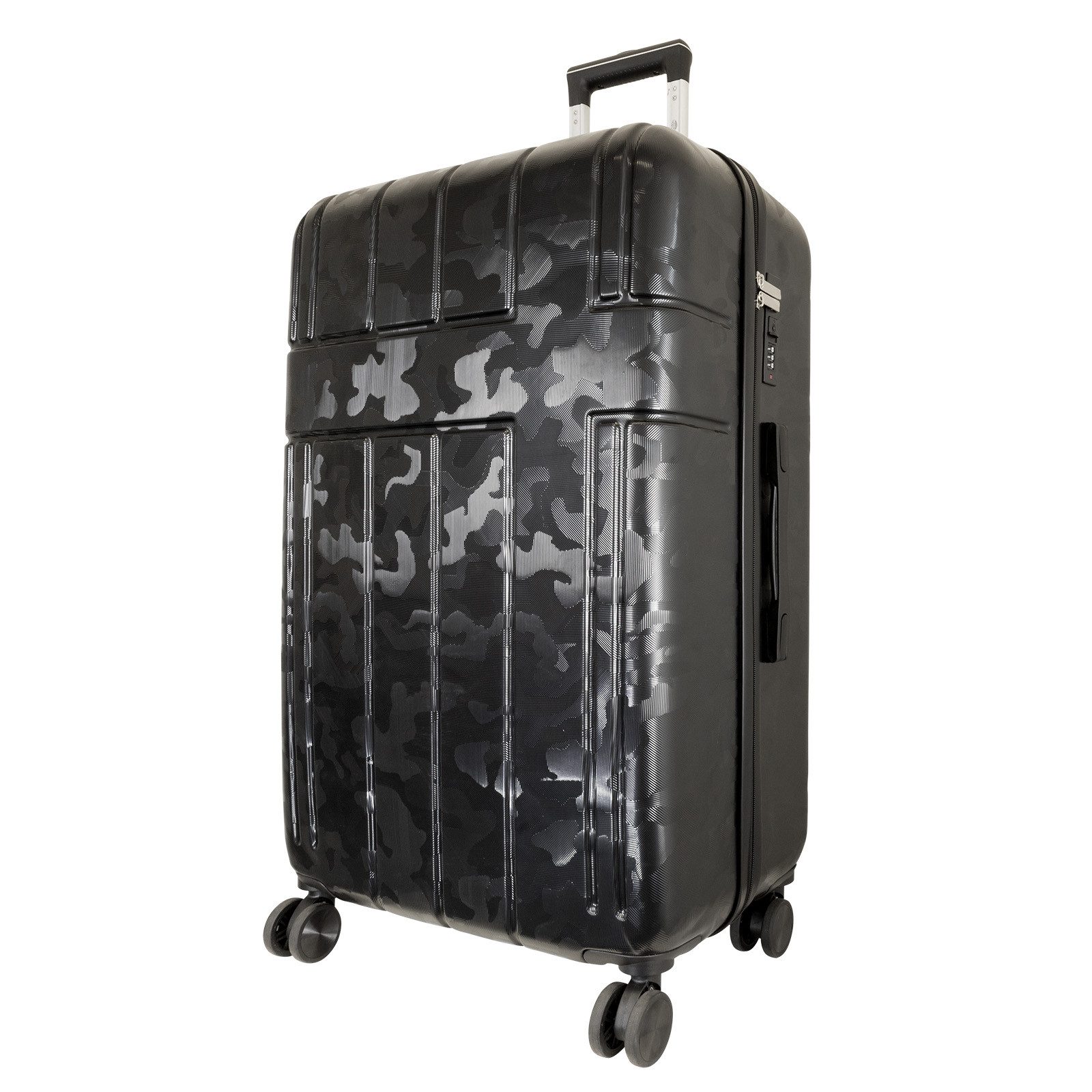 Trendyshop365 Hartschalen-Trolley Camo, 3 Farben, 3 Größe, Reisekoffer mit, 4 Rollen, Zahlenschloss, Doppelrollen, 2 Tragegriffe