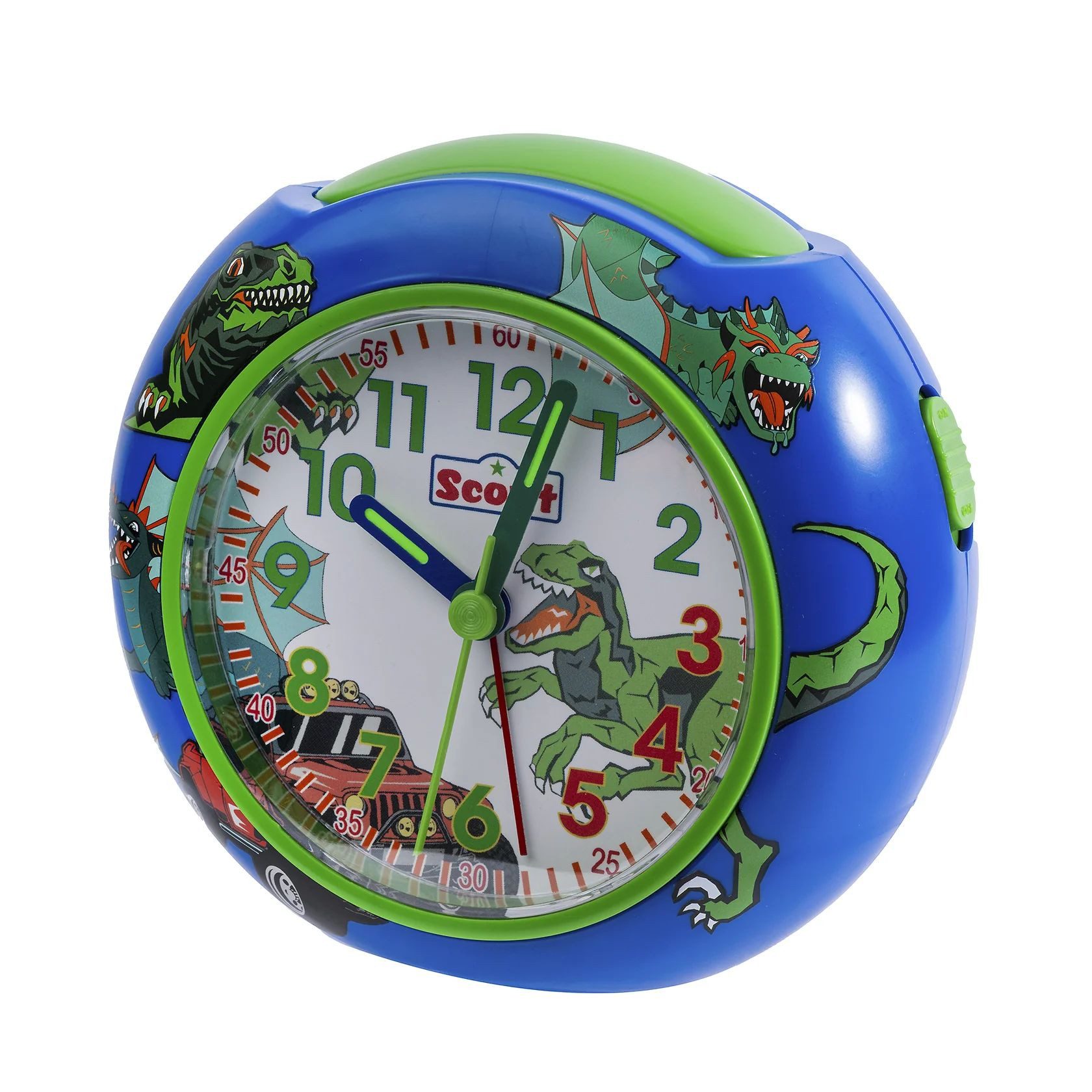 Scout Kinderwecker 166000012 Dinosaurier Lernwecker mit Licht & Schlummerfunktion