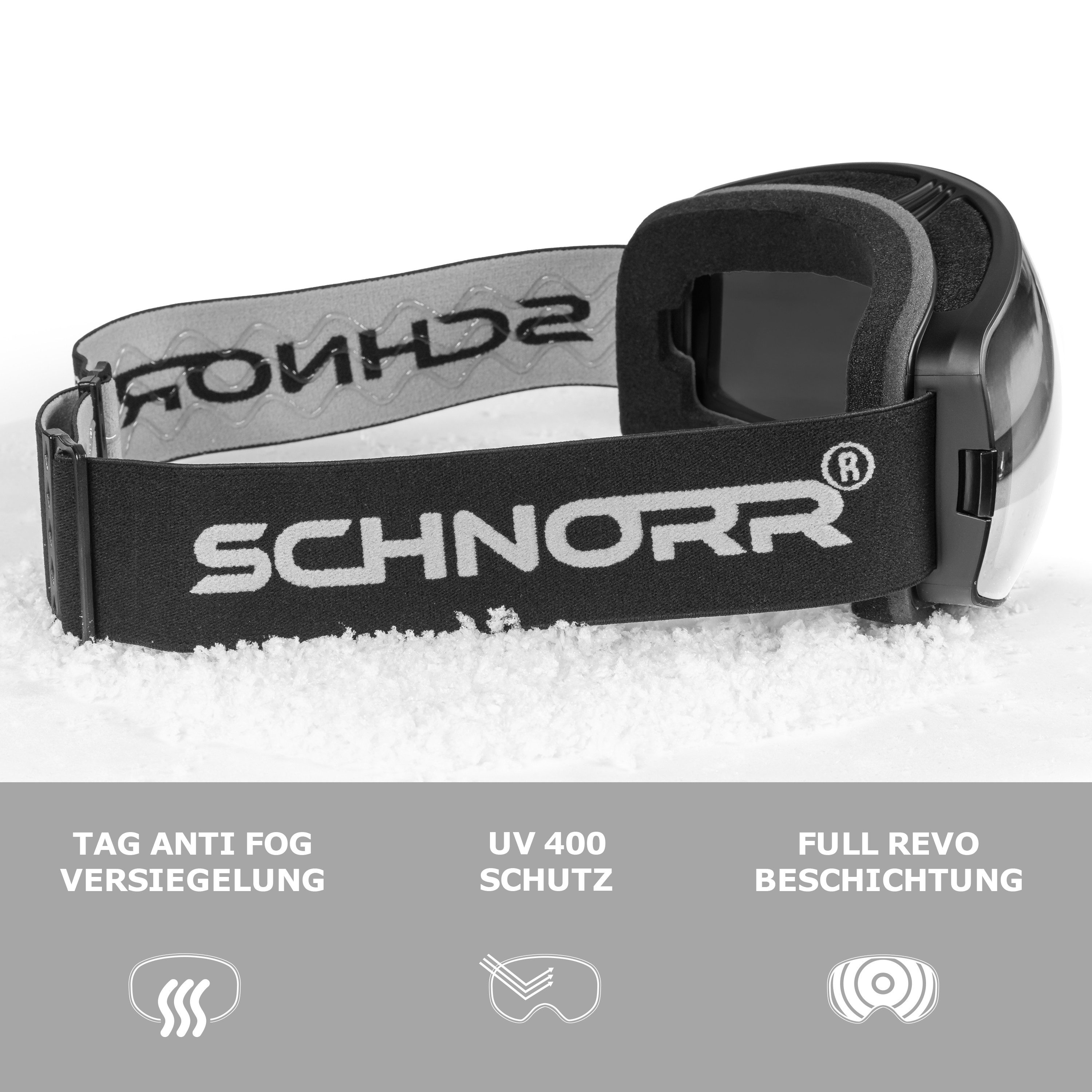 SCHNORR Sportbrille Schnorr Skibrille Ventra - Sphärisch, Silber (S3/S4), Full REVO, Ant, (1-St), Full REVO-Beschichtung Silber (S3) – Bild 3 von 3