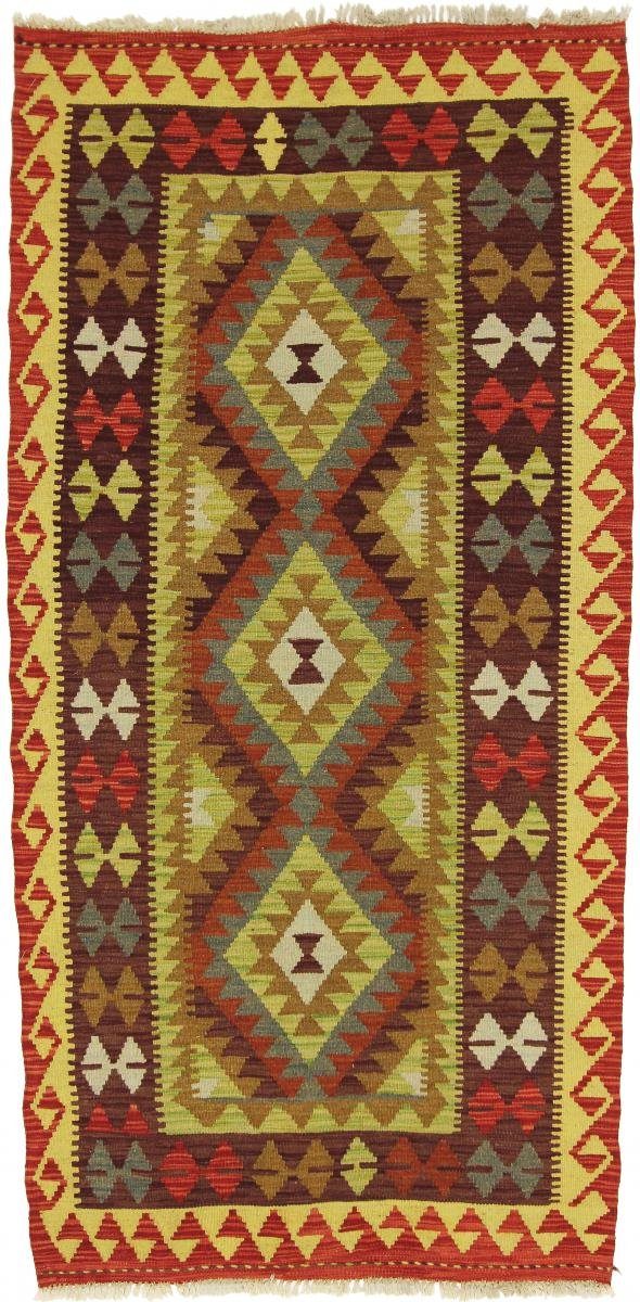 Orientteppich Kelim Afghan 101x209 Handgewebter Orientteppich Läufer, Nain Trading, rechteckig, Höhe: 3 mm