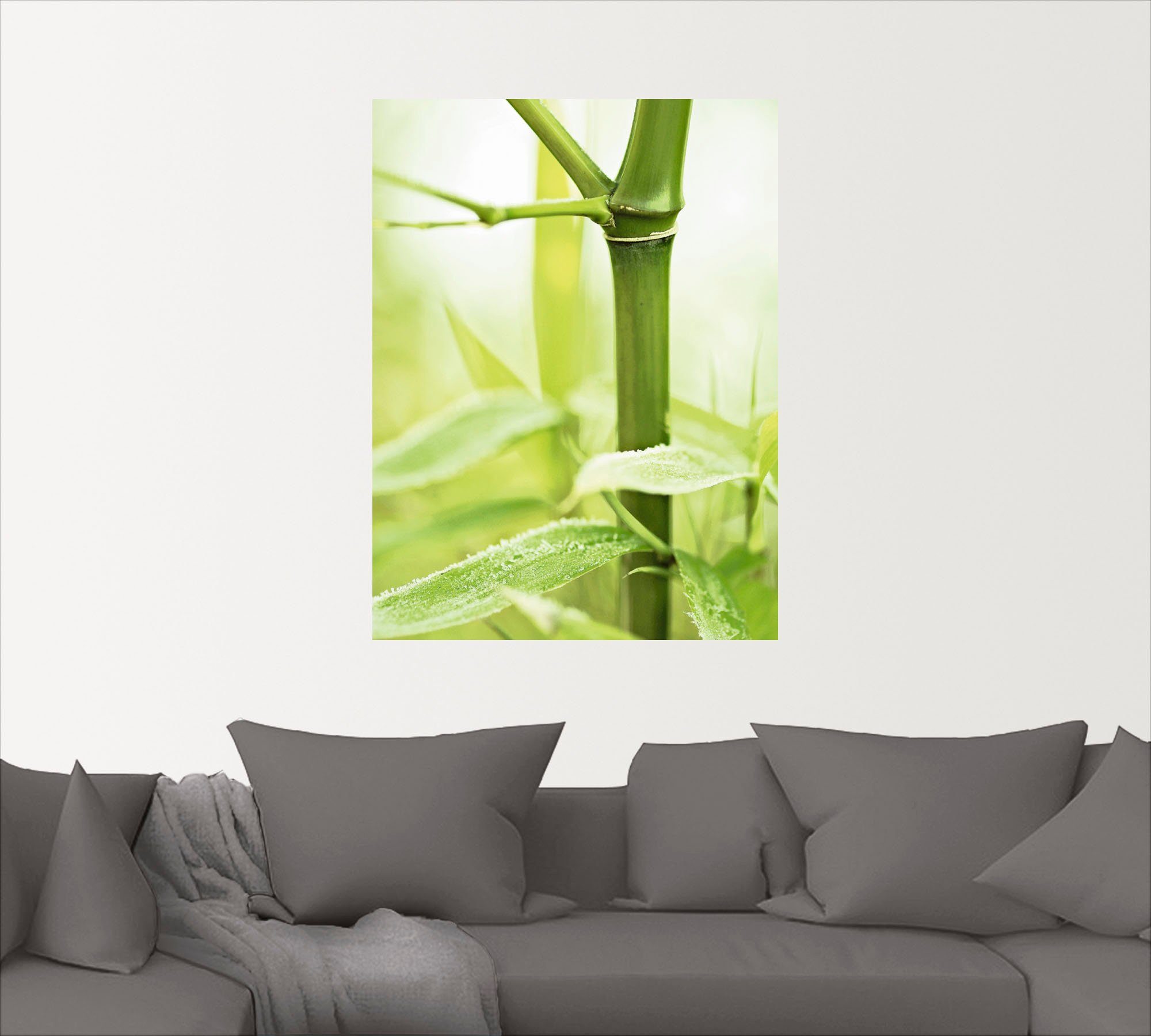 Artland Wandbild Bambus Zweig, Gräser oder Leinwandbild, (1 Größen Poster versch. in St), Wandaufkleber als