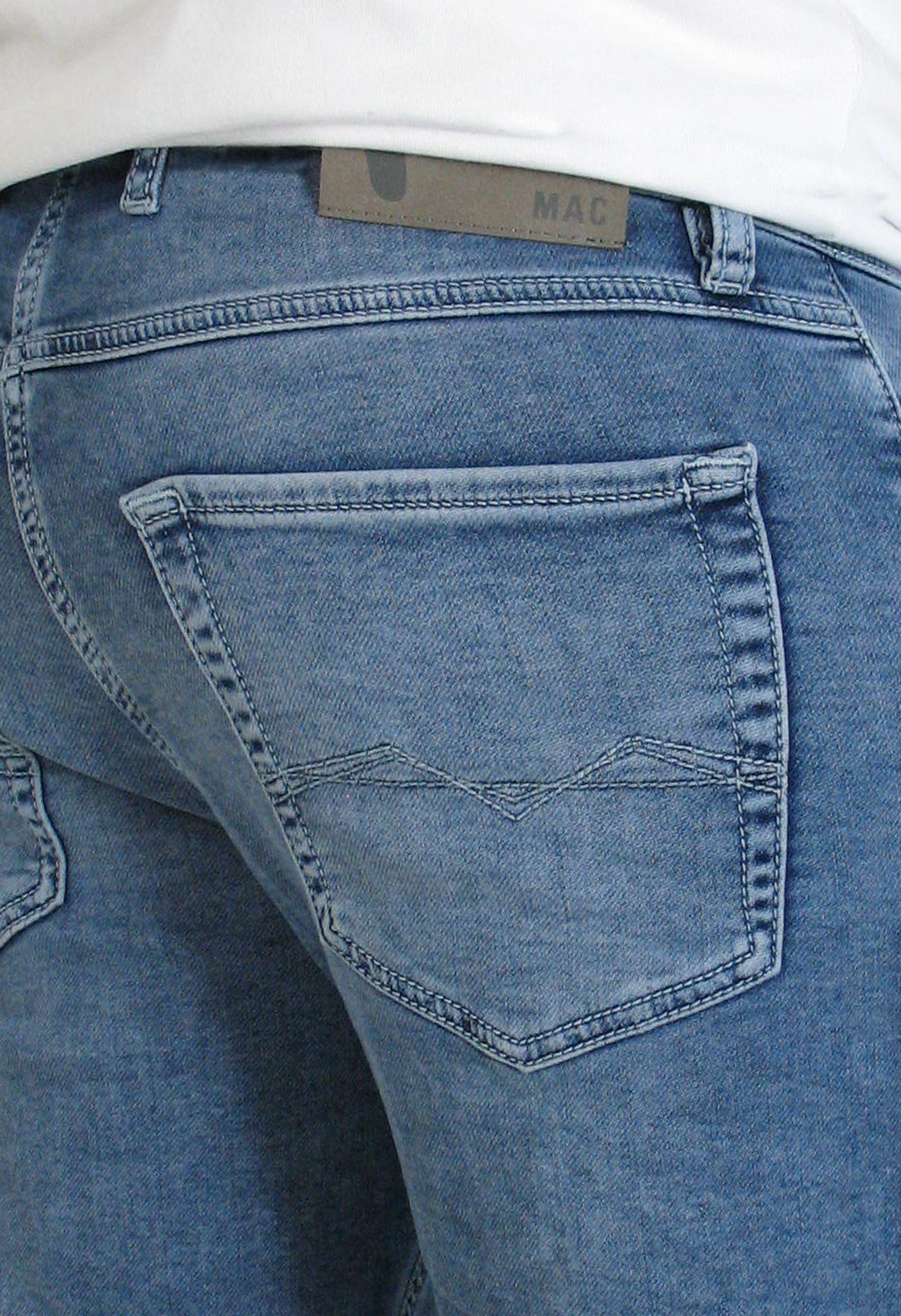 MAC Jeansshorts Jog'n Bermuda softer Sweat-Denim, elastisch und bequem