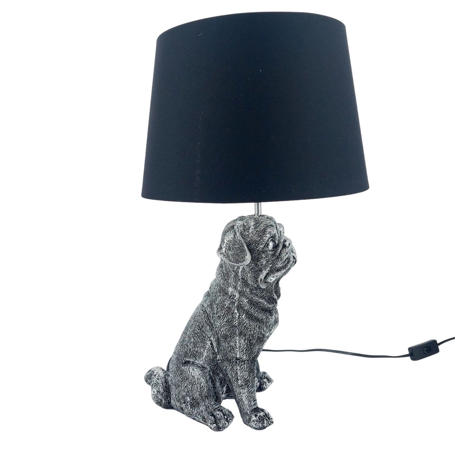 formano Tischleuchte Pop Art Tiere im Anzug, nicht enthalten, Höhe: 52cm, Farbe: Silber, Motiv: Hund