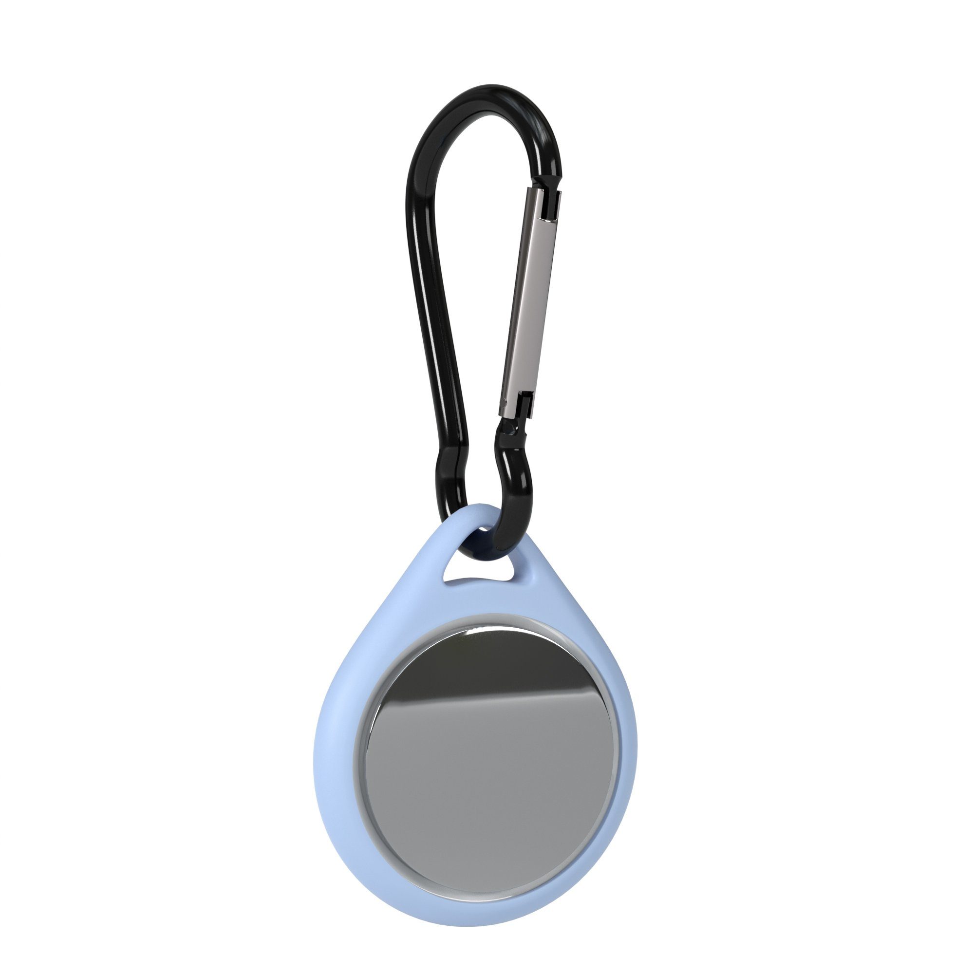EAZY Schlüsselring CASE Anhänger kompatibel Tasche Silikon Hellblau Kratzfeste AirTag, Ring aus mit Apple Hülle Schlüsselanhänger Airtag