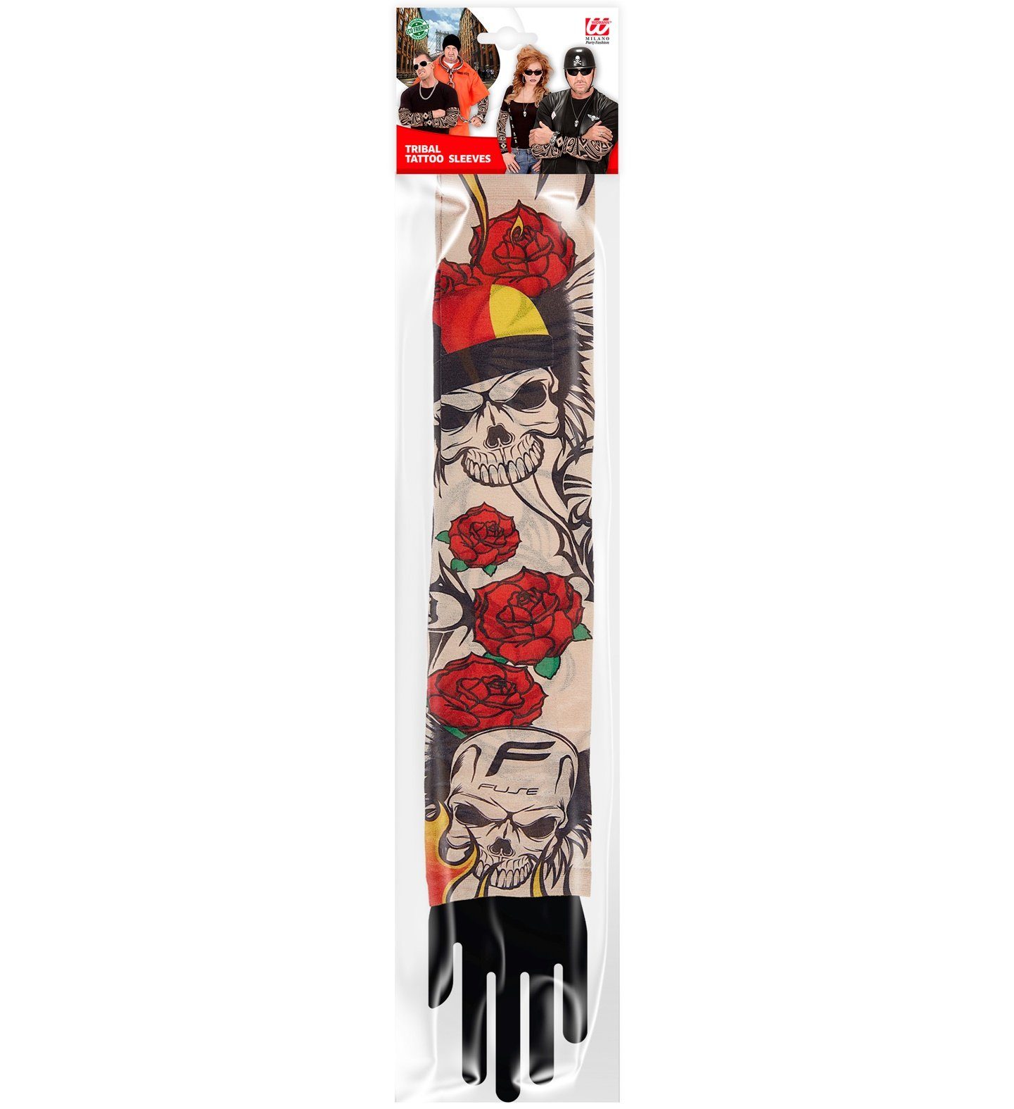 Widmann S.r.l. Schmuck-Tattoo Tattooärmel 'Easy Rider' für Erwachsene Armstrümpf