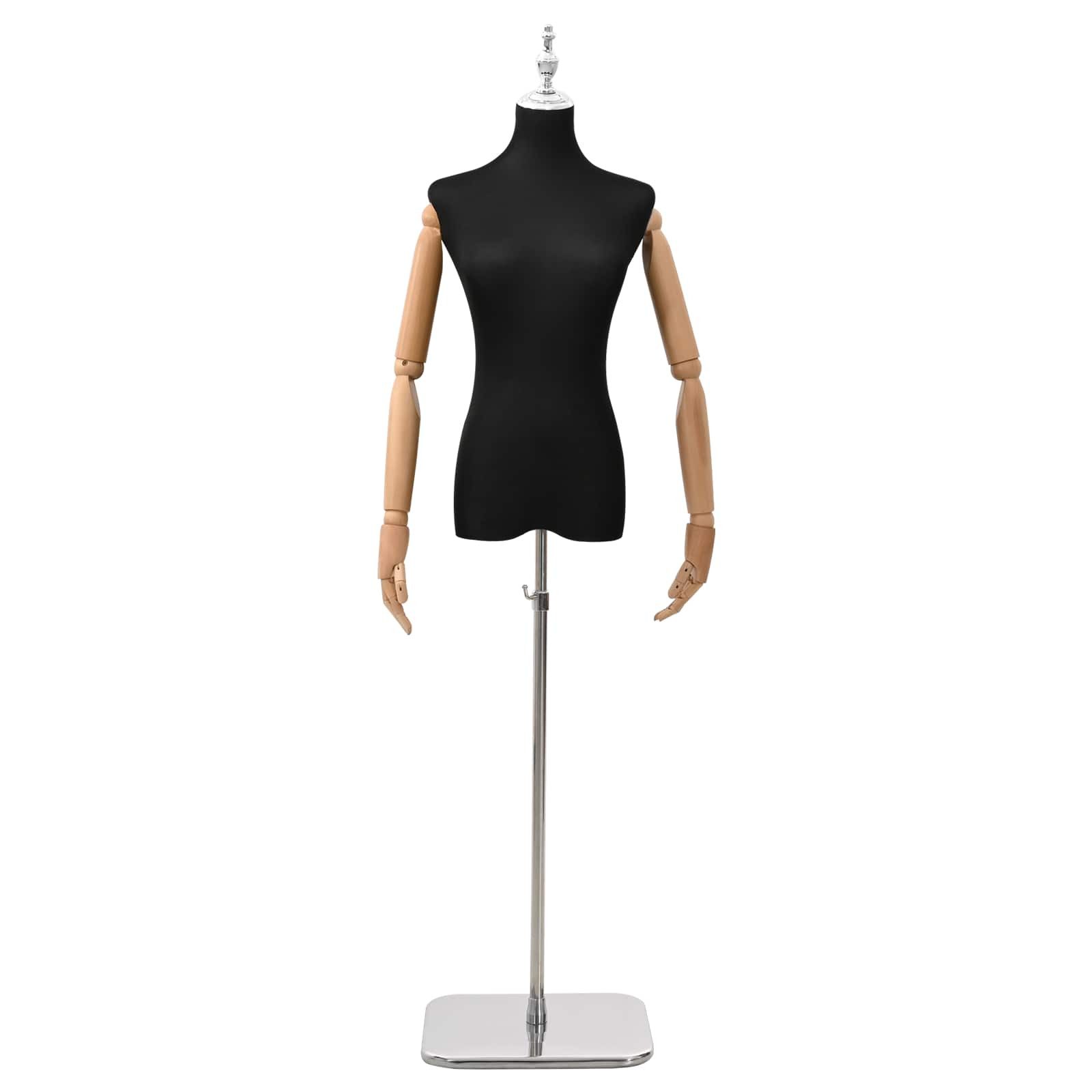 vidaXL Kunsthaarperücke Verstellbare Mannequin 165-213 cm mit Fuß Weiblich PP Schwarz
