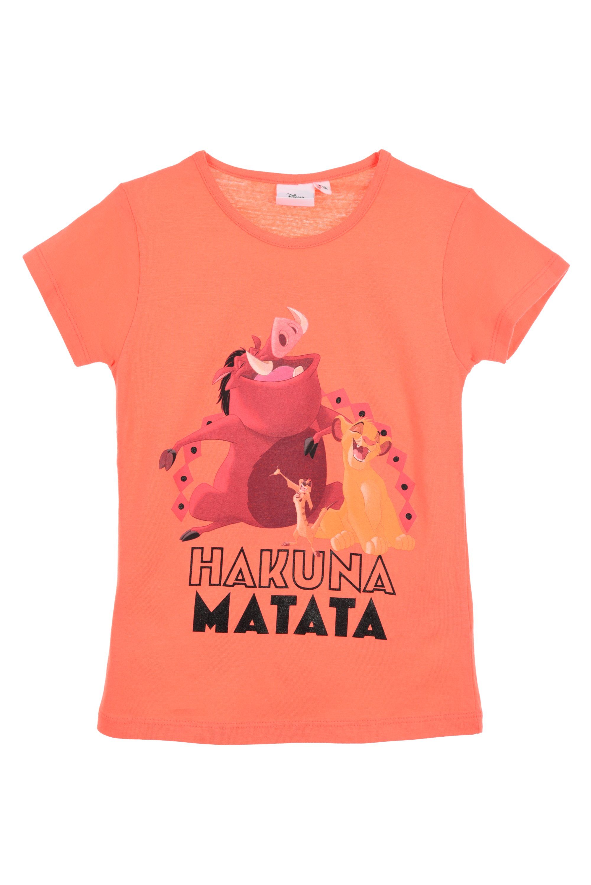 Disney Print-Shirt Disney König Löwen Simba Kinder Jungen kurzarm T-Shirt Shirt Gr. 98 bis 128, 100% Baumwolle