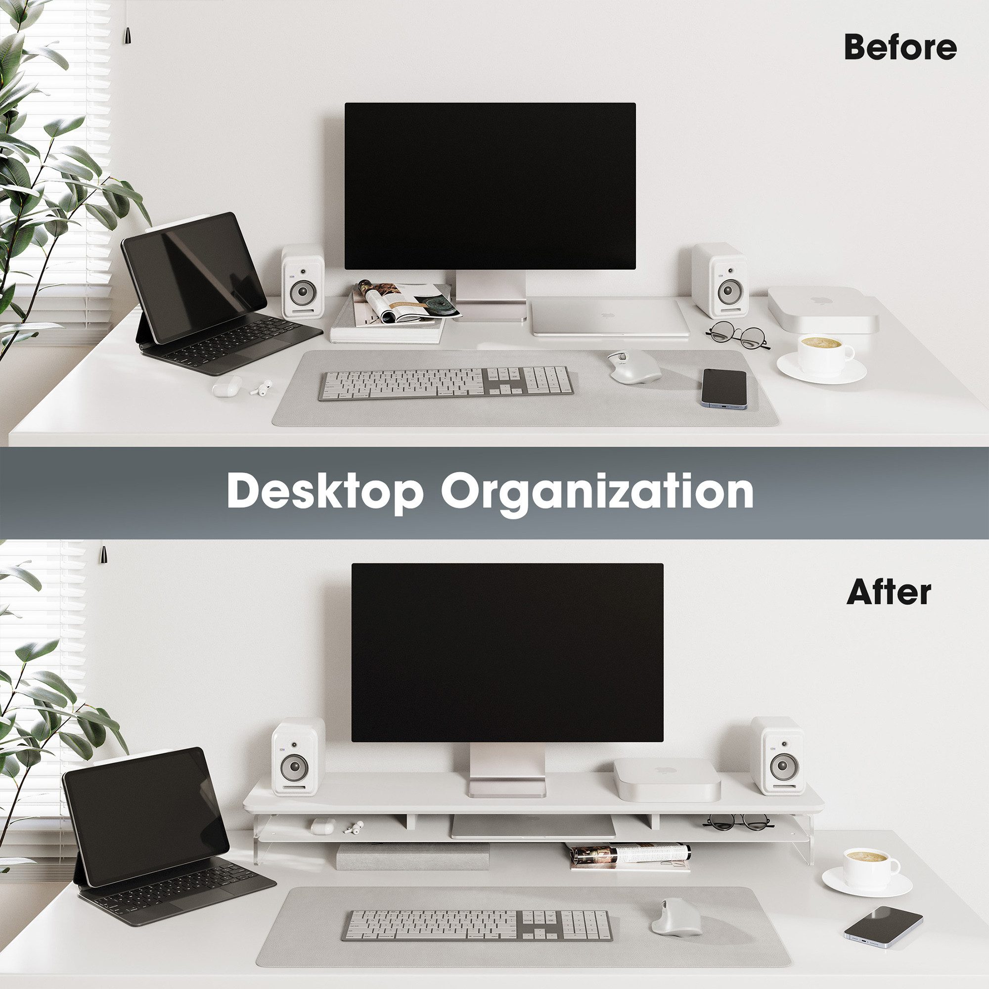 Fenge Monitorständer Dual Computerständer Acryl