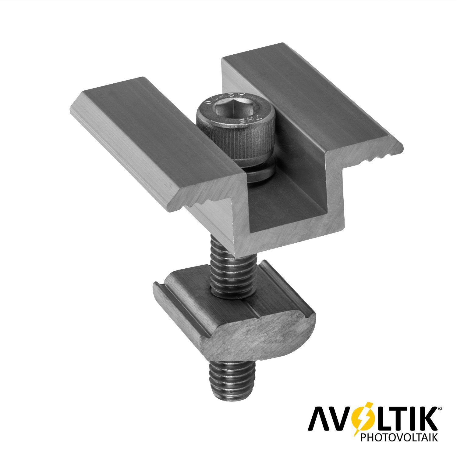 avoltik Wechselrichter Solar Photovoltaik ALU Endklemme Mittelklemme 30/35mm für Befestigung, (Mittelklemmen und Endklemmen zur Auswahl, Mittelklemmen und Endklemmen zur Auswahl), Mittelklemmen und Endklemmen zur Auswahl