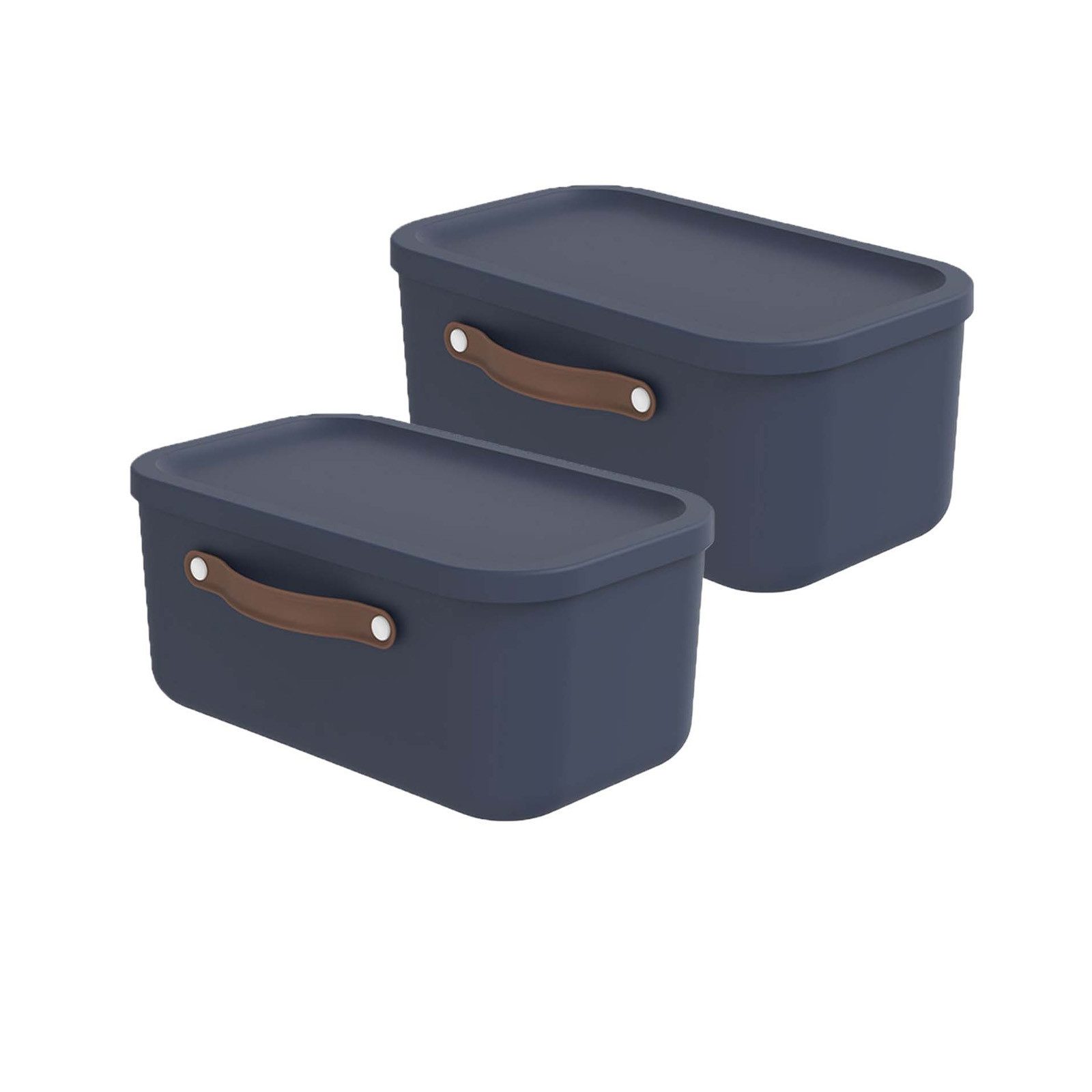 ROTHO Stapelbox 2er-Set Kiste mit Deckel Maloja 12l (Aufbewahrungsset, 2er-Set)